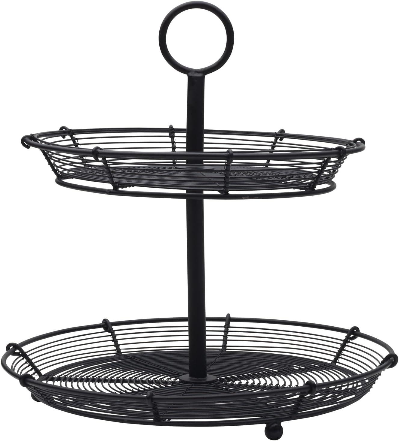 Gourmet Basics by Mikasa Tulsa Adjustable Pastry Serving Stand, 3-Tier, Black