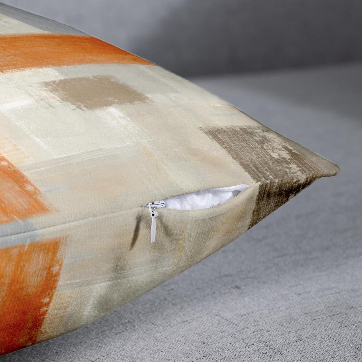 Emvency Set of 2 Blue White and Gray Throw Pillow Covers Modern Abstract Painting Decorative Sofa Pillow Cases Home Decor Standard Square 16x16 Inches Pillowcases