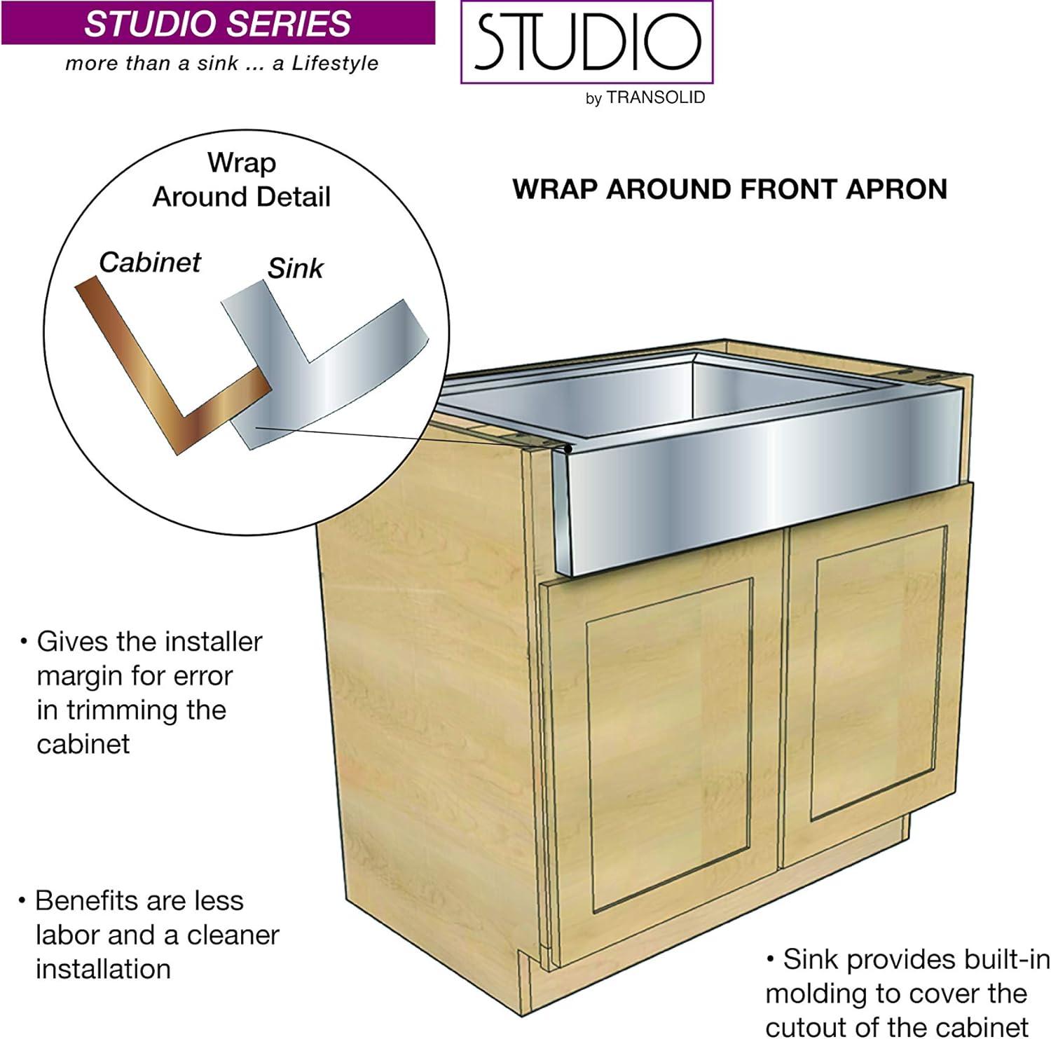 Studio 26'' L Undermount Single Bowl Stainless Steel Kitchen Sink