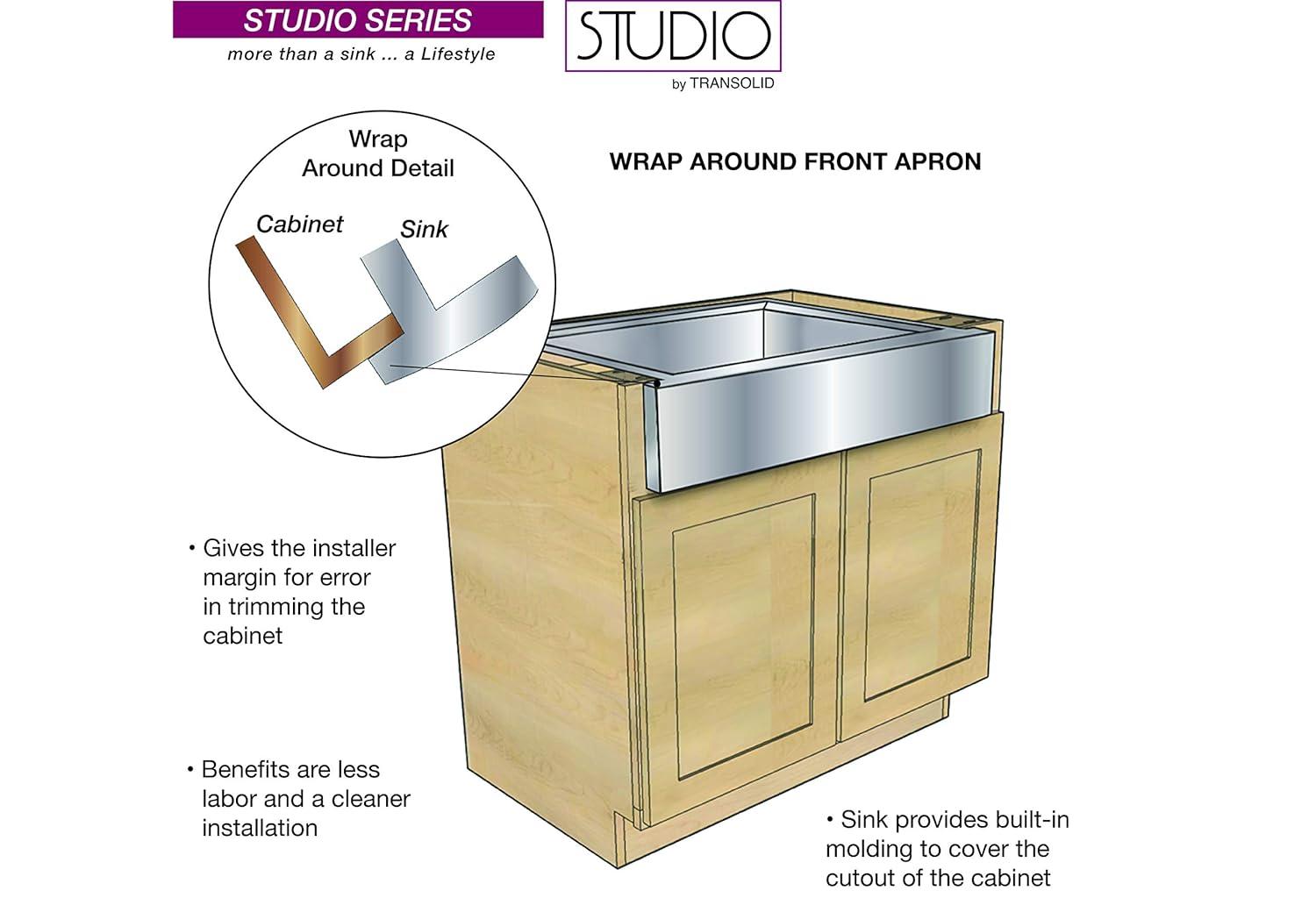 Studio 26'' L Undermount Single Bowl Stainless Steel Kitchen Sink