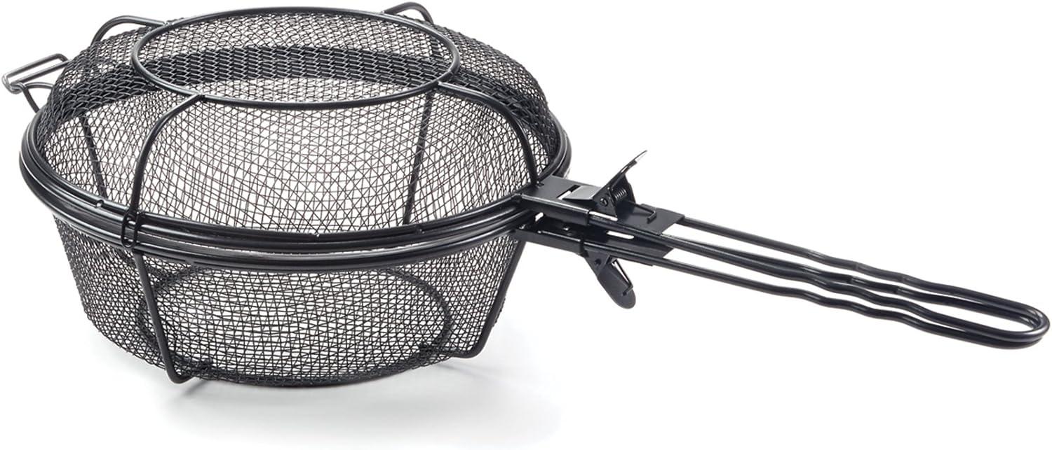 Jumbo Chef's Choice 3-in-1 Outdoor Grill Basket - Black Steel