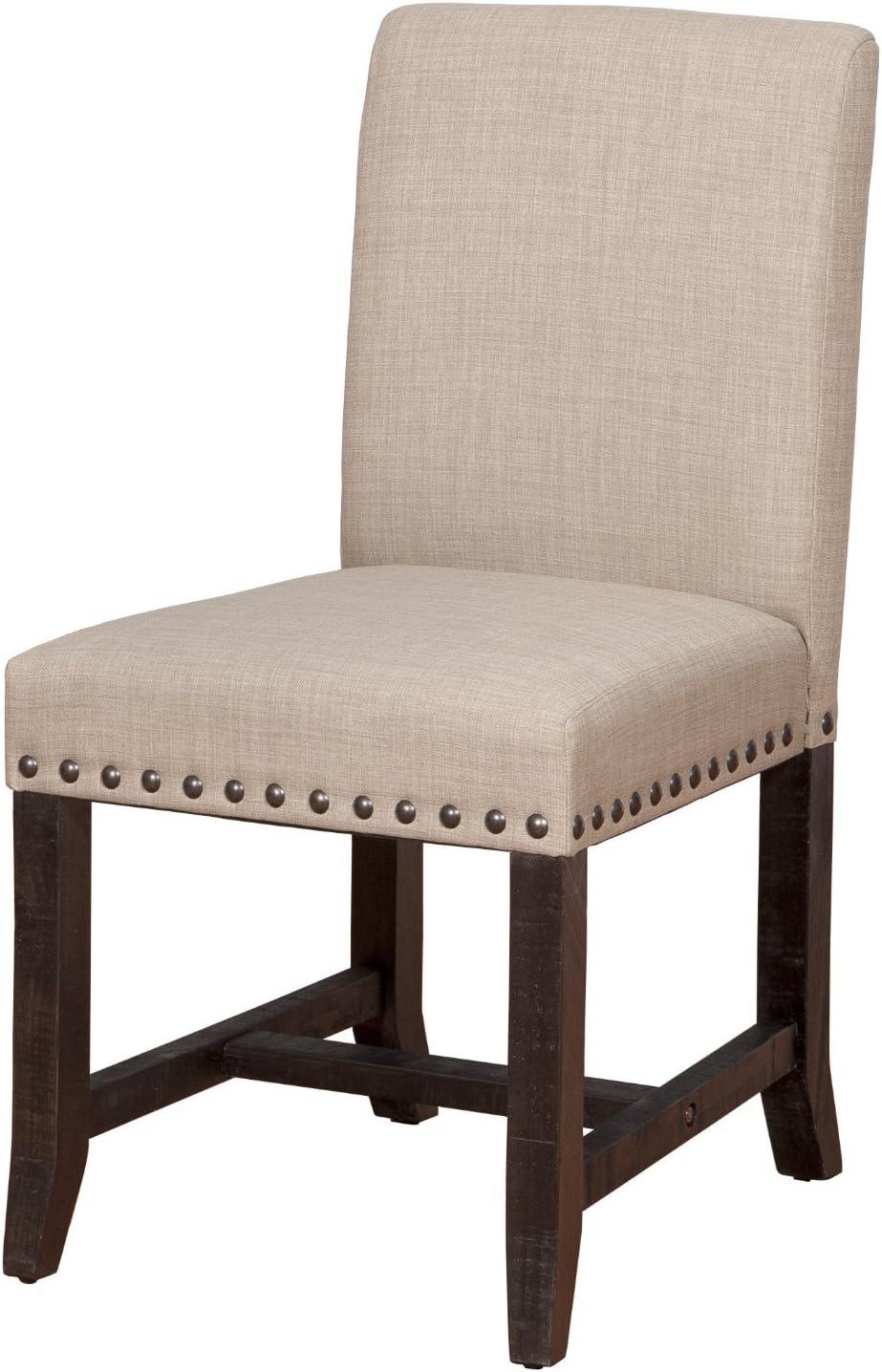 Yosemite Café Linen Upholstered Dining Chair with Pine Wood Frame