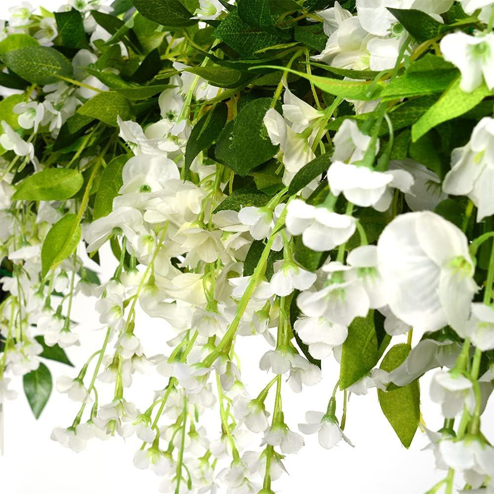 Sinhoon Wisteria Garland Artificial Flowers Wisteria Vine - 5Pcs Total 33ft Fake Wisteria Hanging Flower