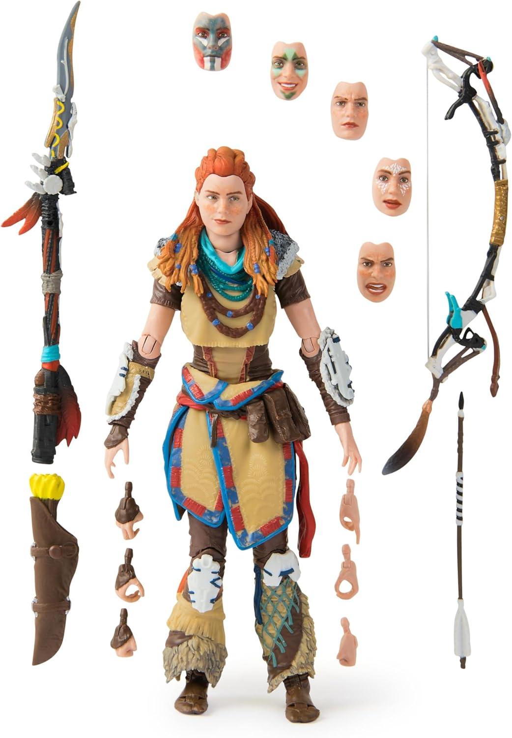 PlayStation Horizon Forbidden West, Deluxe 6” Aloy Action Figure with 15 Accessories, 17+