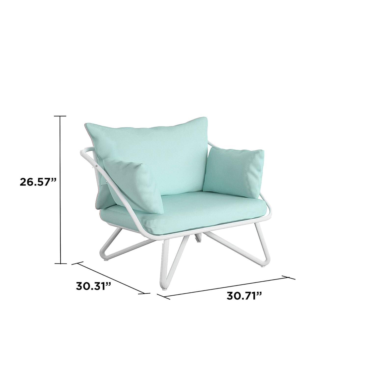 Teddi 2pc Outdoor Lounge Chairs Charcoal - Novogratz: Weather-Resistant Patio Furniture, Steel Frame