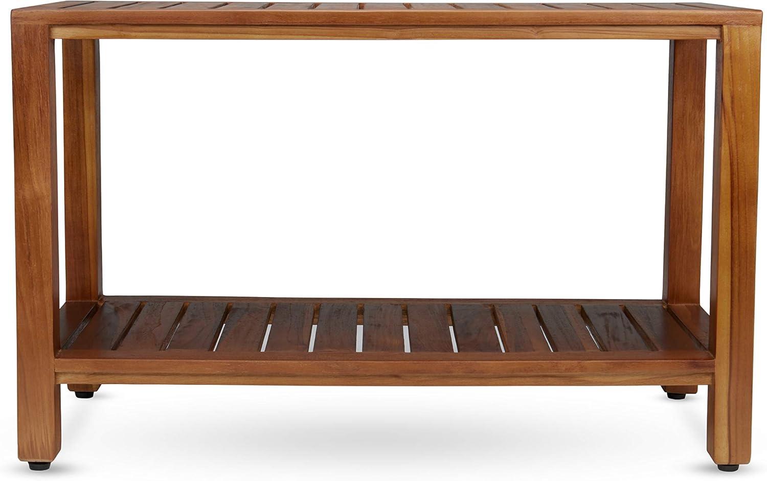 Teak Spa Bench with Shelf for Bathroom and Shower