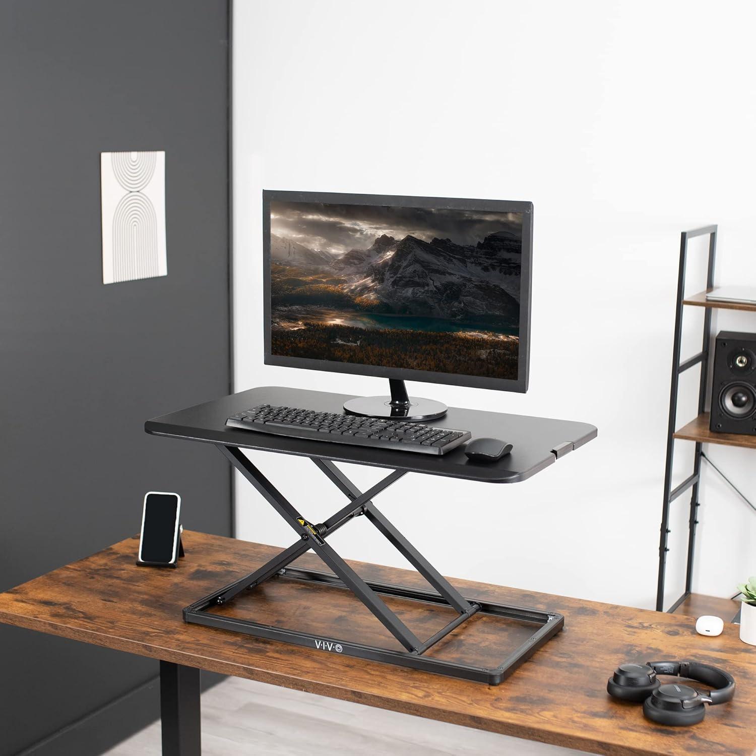 Black Single Top Desk Riser