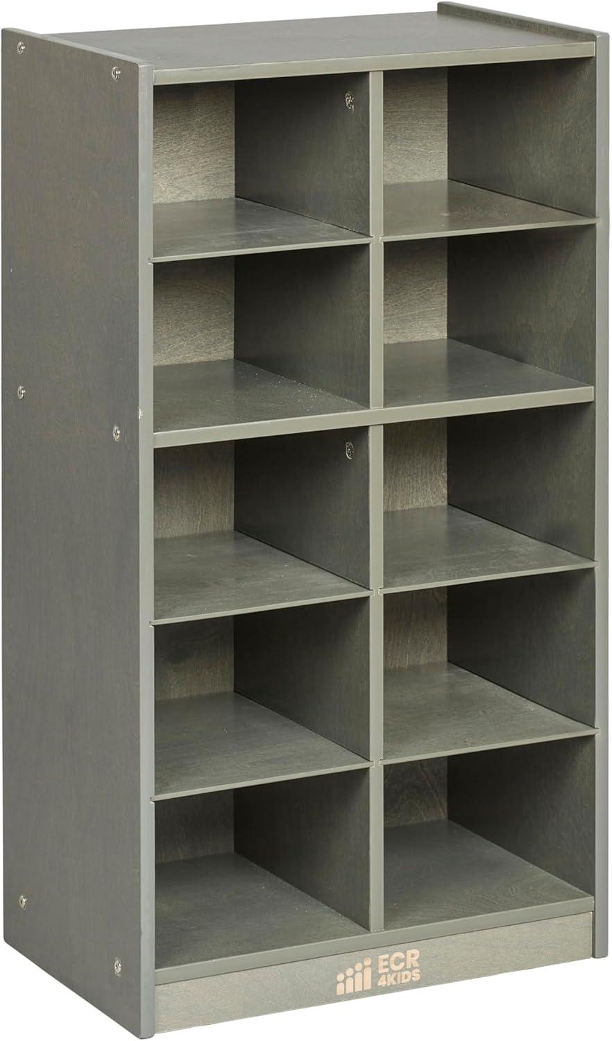 ECR4Kids 10 Cubby Mobile Tray Storage Cabinet, 5x2, Classroom Furniture