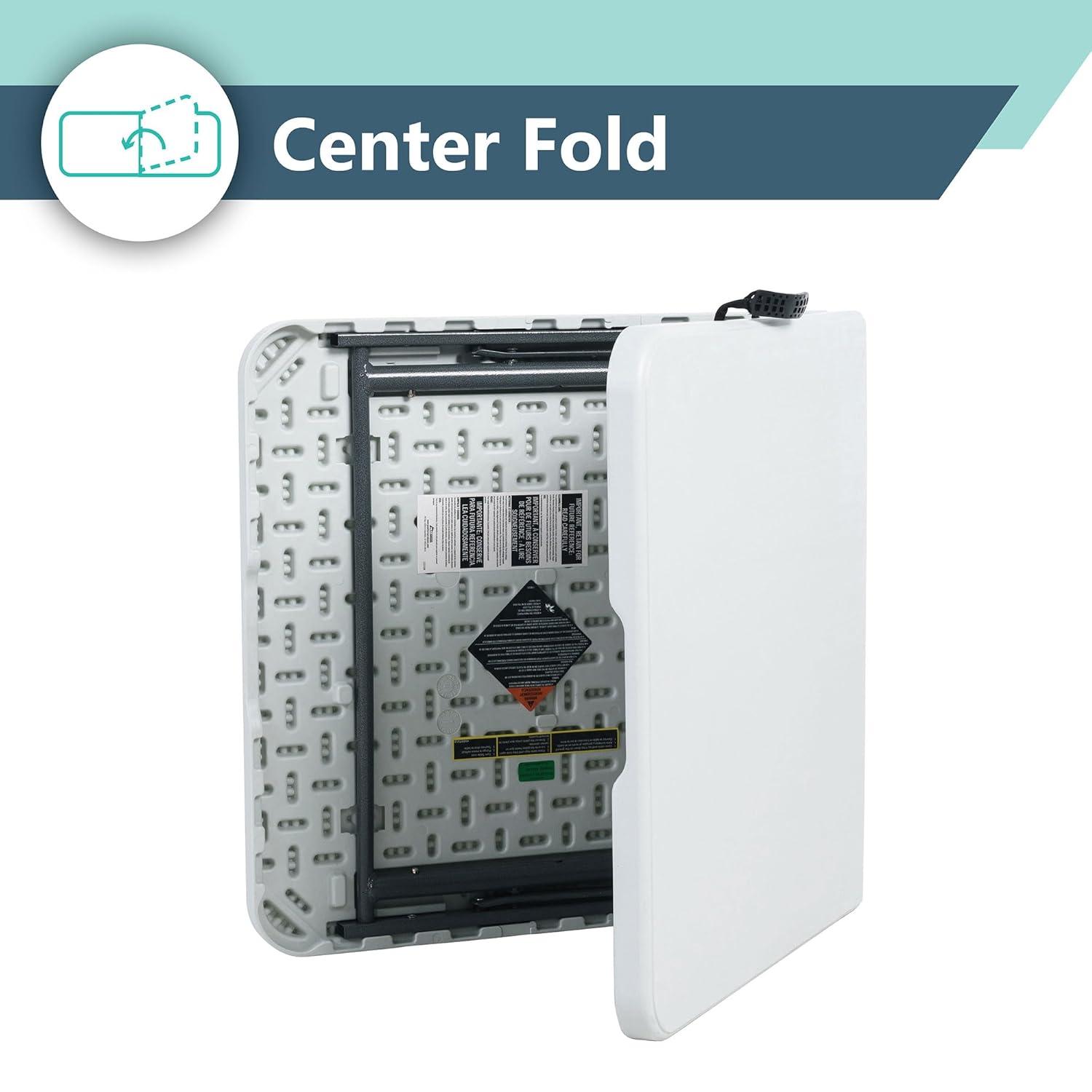 Open Box Plastic Development Group 48in Bi Fold Blow Molded Plastic Table