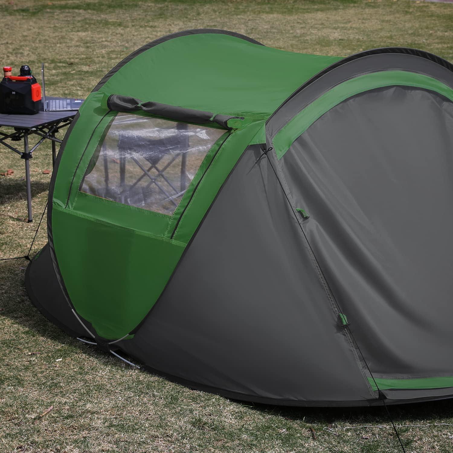 Green and Gray 2-Person Four-Season Pop-Up Camping Tent