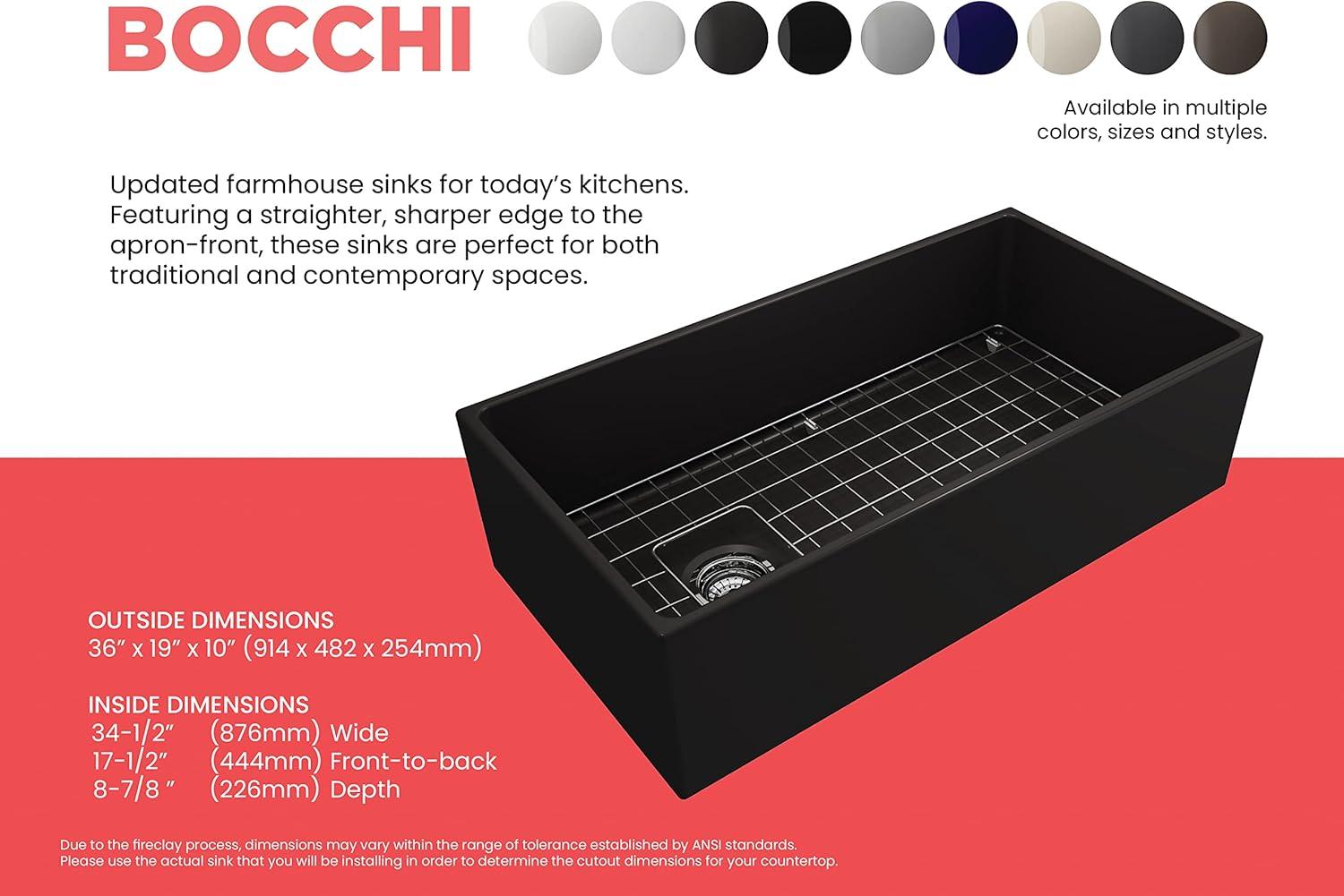 Matte Black Fireclay Farmhouse Single Bowl Kitchen Sink