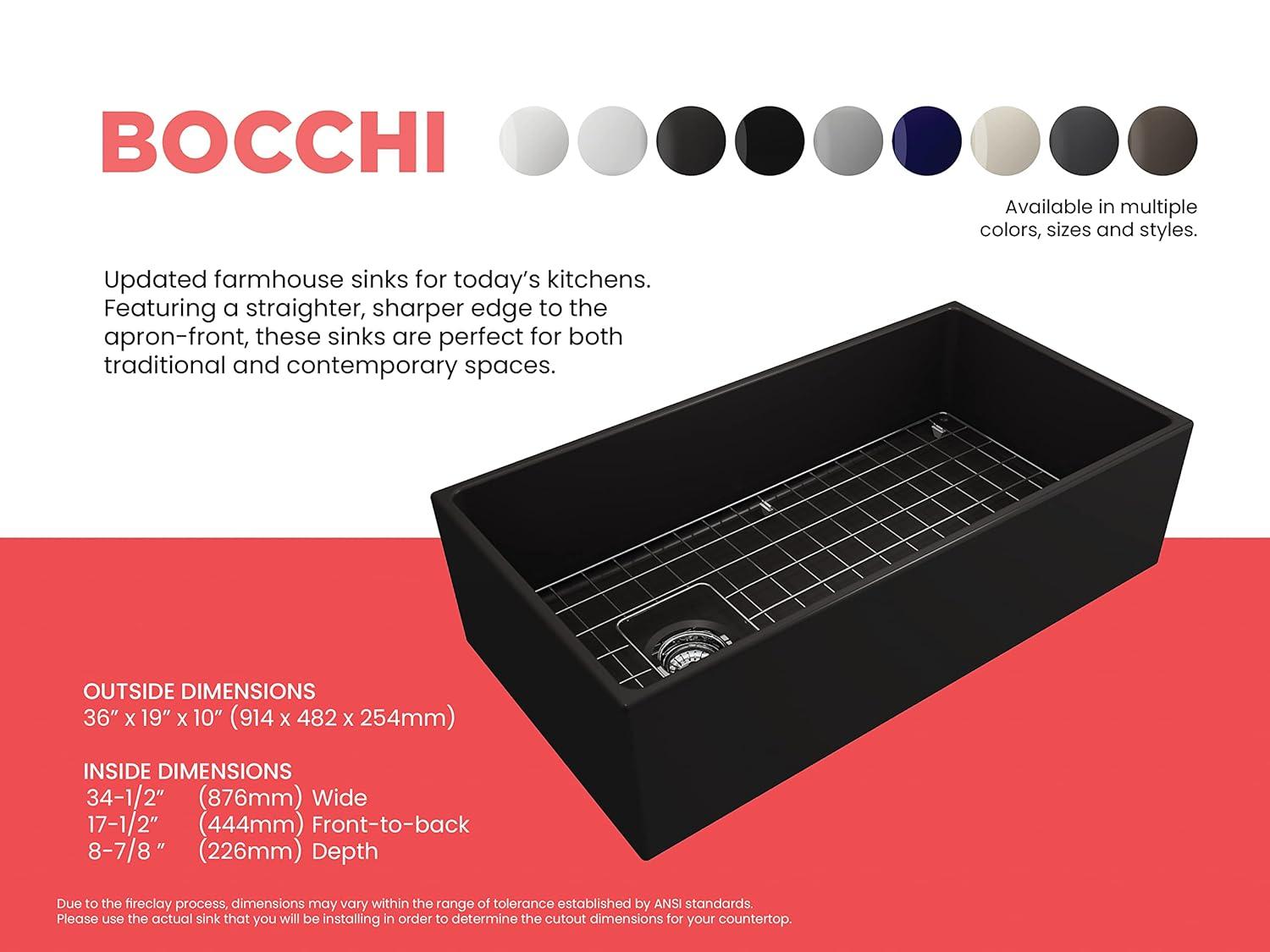 Matte Black Fireclay Farmhouse Single Bowl Kitchen Sink