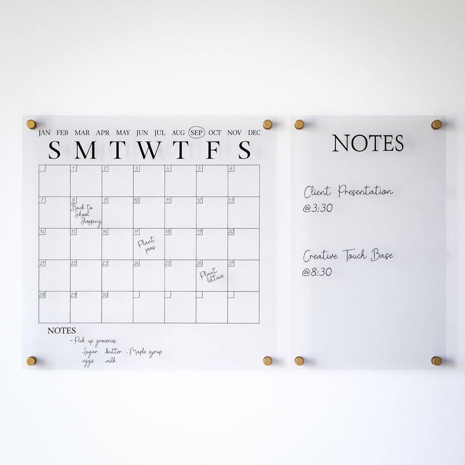 Thomas Martha Stewart Acrylic Wall Calendar and Notes Board with Marker and Mounting Hardware