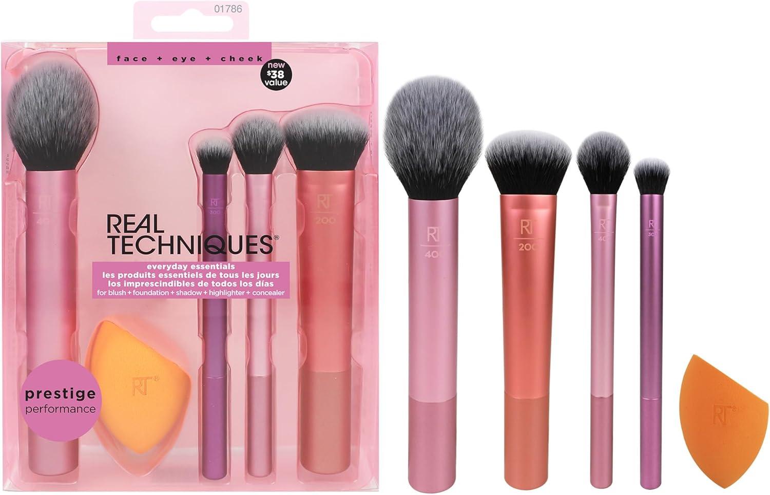 Real Techniques Everyday Essentials Makeup Brush Kit - 5pc