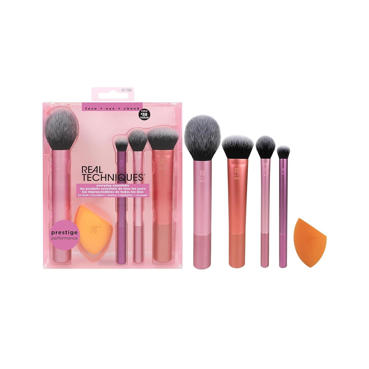 Real Techniques Everyday Essentials Makeup Brush Kit - 5pc