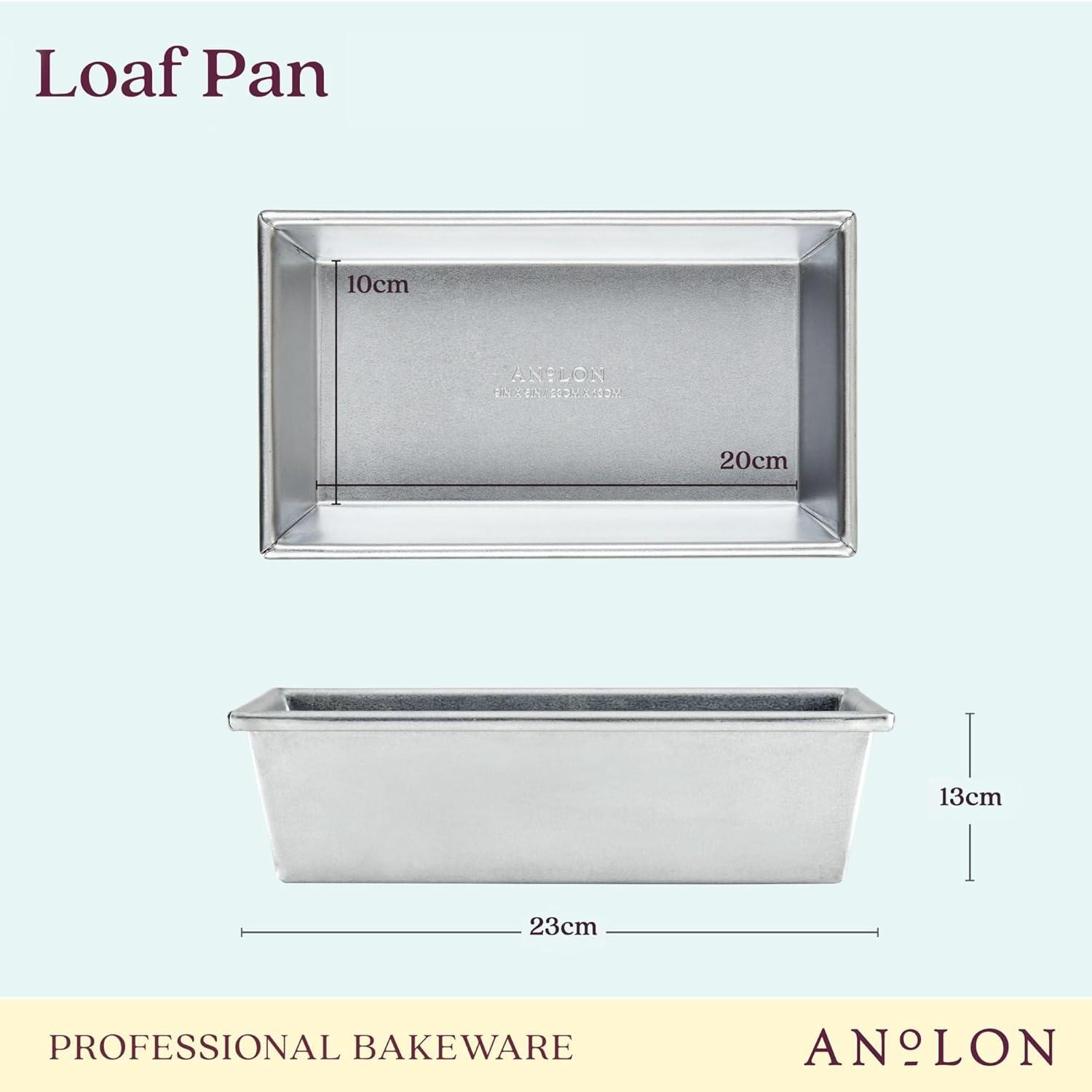 Anolon Pro-Bake Bakeware Aluminized Steel Loaf Pan, 9-Inch x 5-Inch, Silver