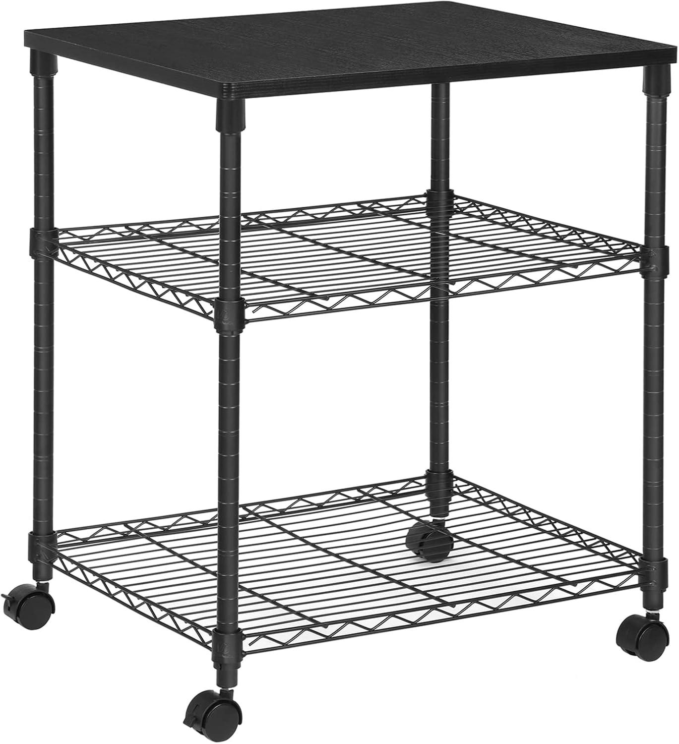 Ktaxon 3 Tier Printer Cart, Holds up to 200 lbs, Perfect as a Metal Utility Shelves, Rolling Car