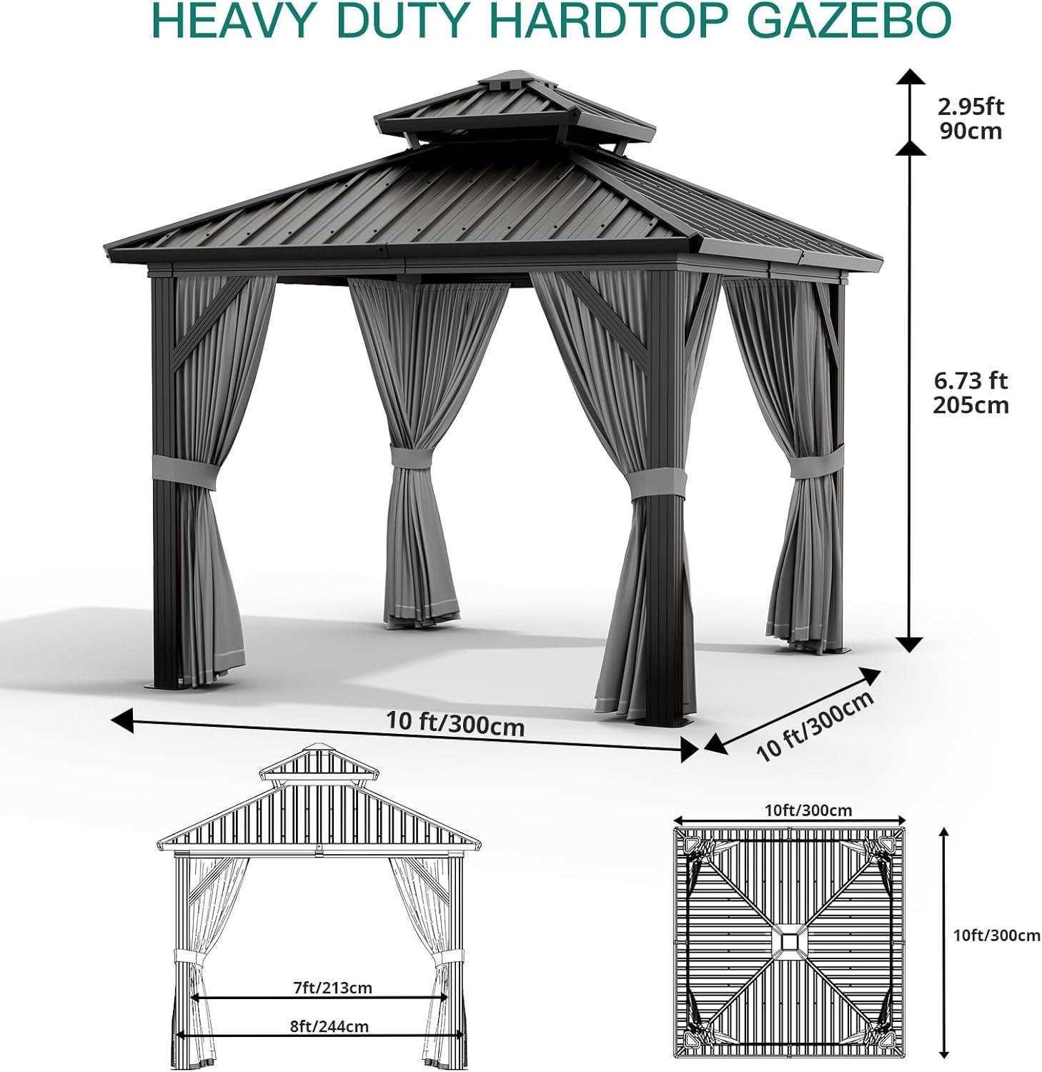 10 Ft. W x 10 Ft. D Aluminum Dome Gazebo