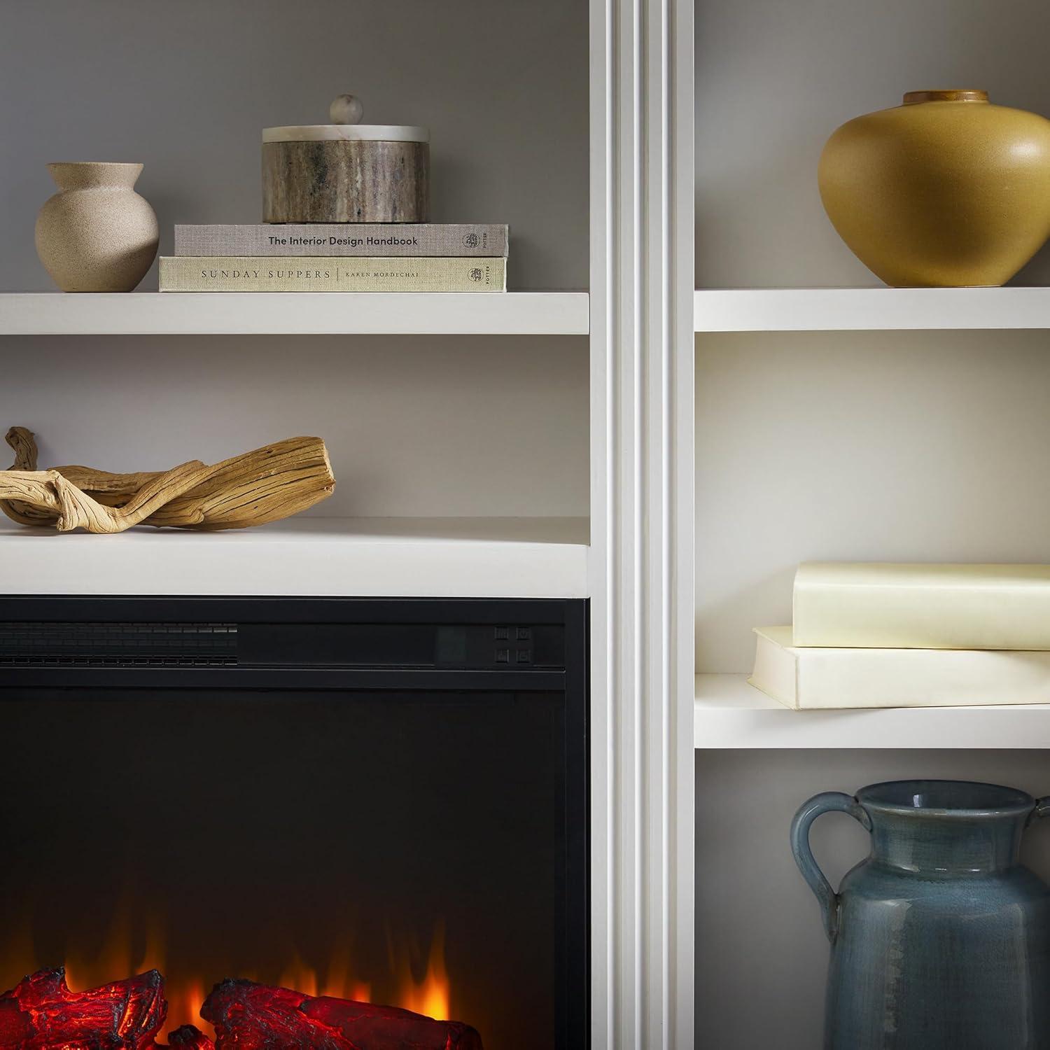 Red Barrel Studio® Traditional 70” Mantel Fireplace with Open Shelving