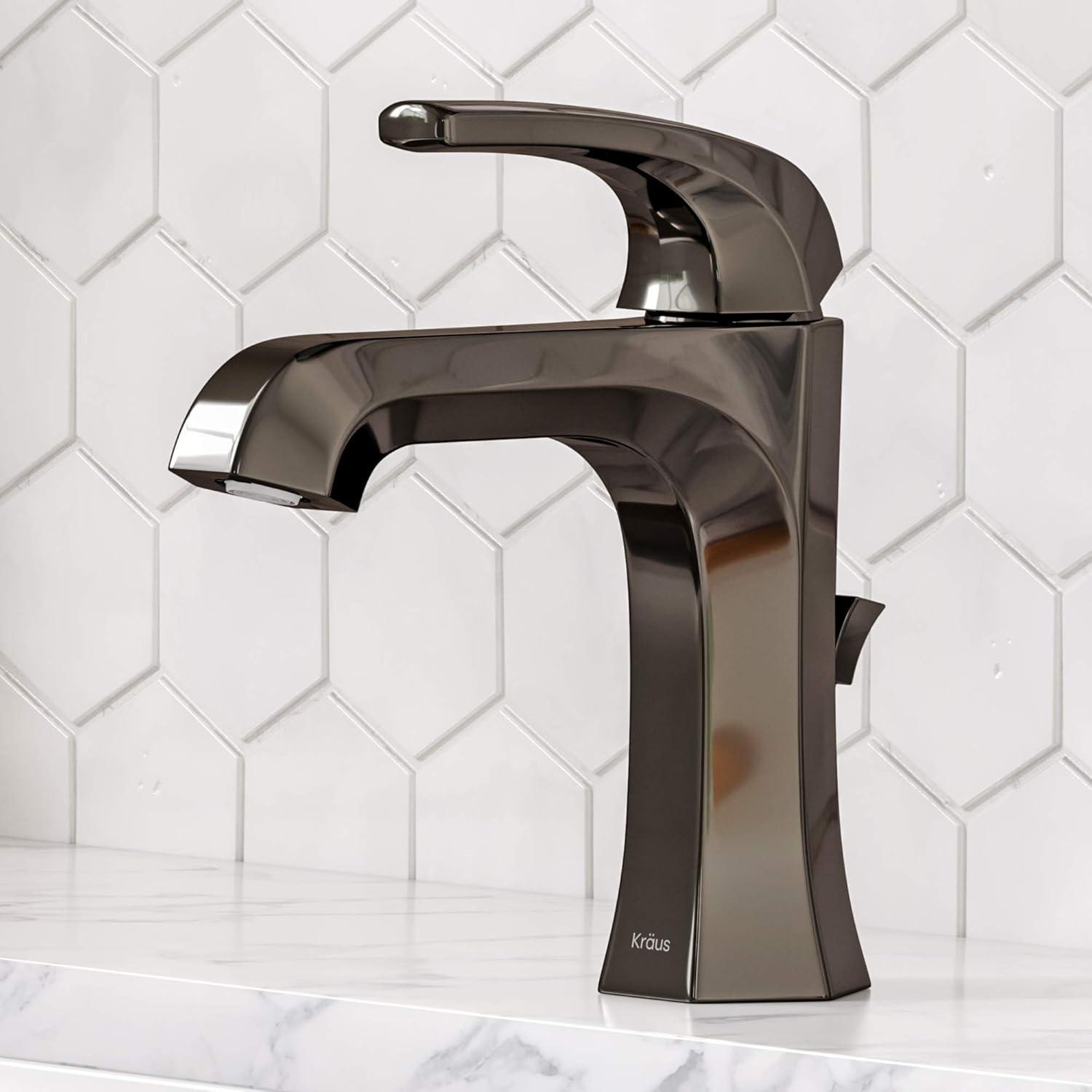 Esta™ Single Handle Bathroom Faucet with Lift Rod Drain in Gunmetal