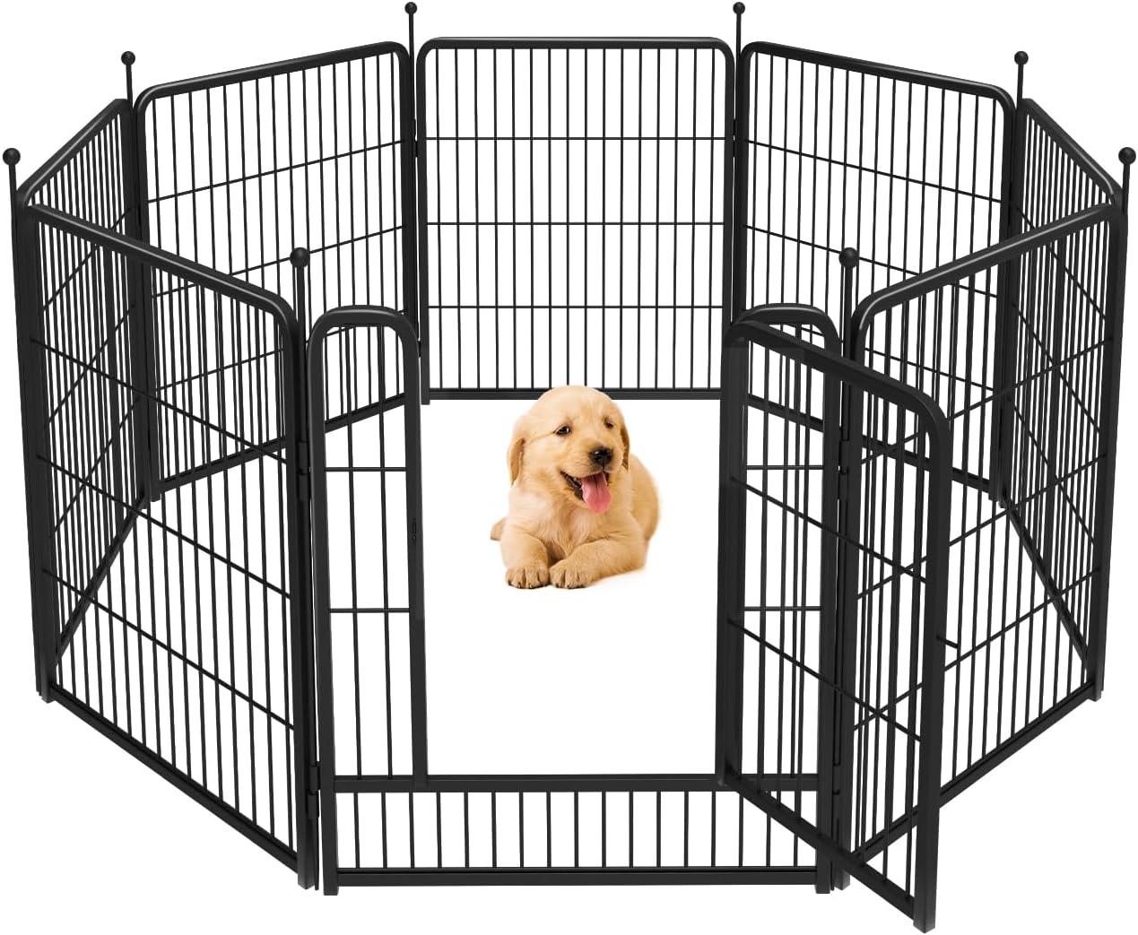 FXW Rollick Dog Playpen for Indoor, Yard, RV Camping│Patented, 32 inch 8 Panels for Small and Medium Dogs