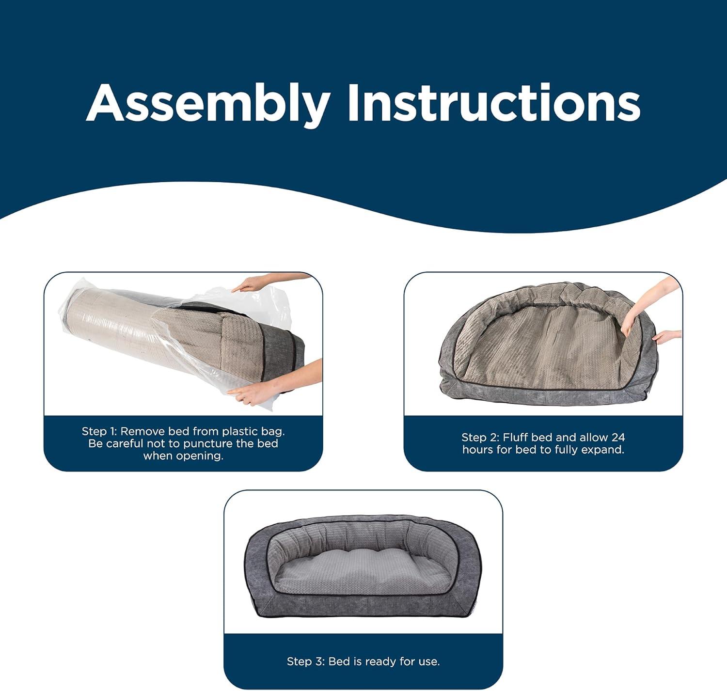 La-Z-Boy Petmate La-Z-Boy Tucker Sofa Bed Dog Bed For Dogs up to 50lbs with Durable Removable High Quality Washable Cover