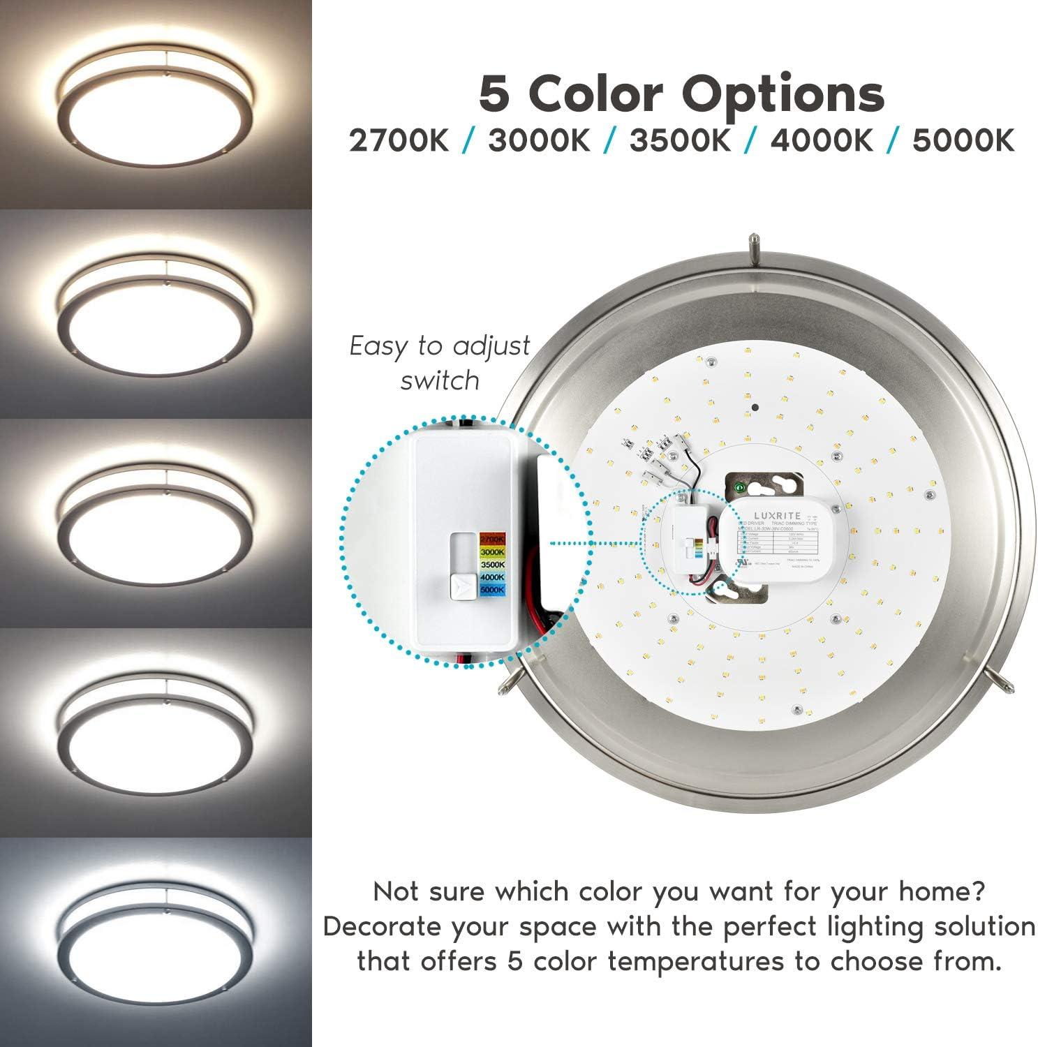 Eclipse 16" Multi-Temp LED Flush Mount Ceiling Light in Chrome