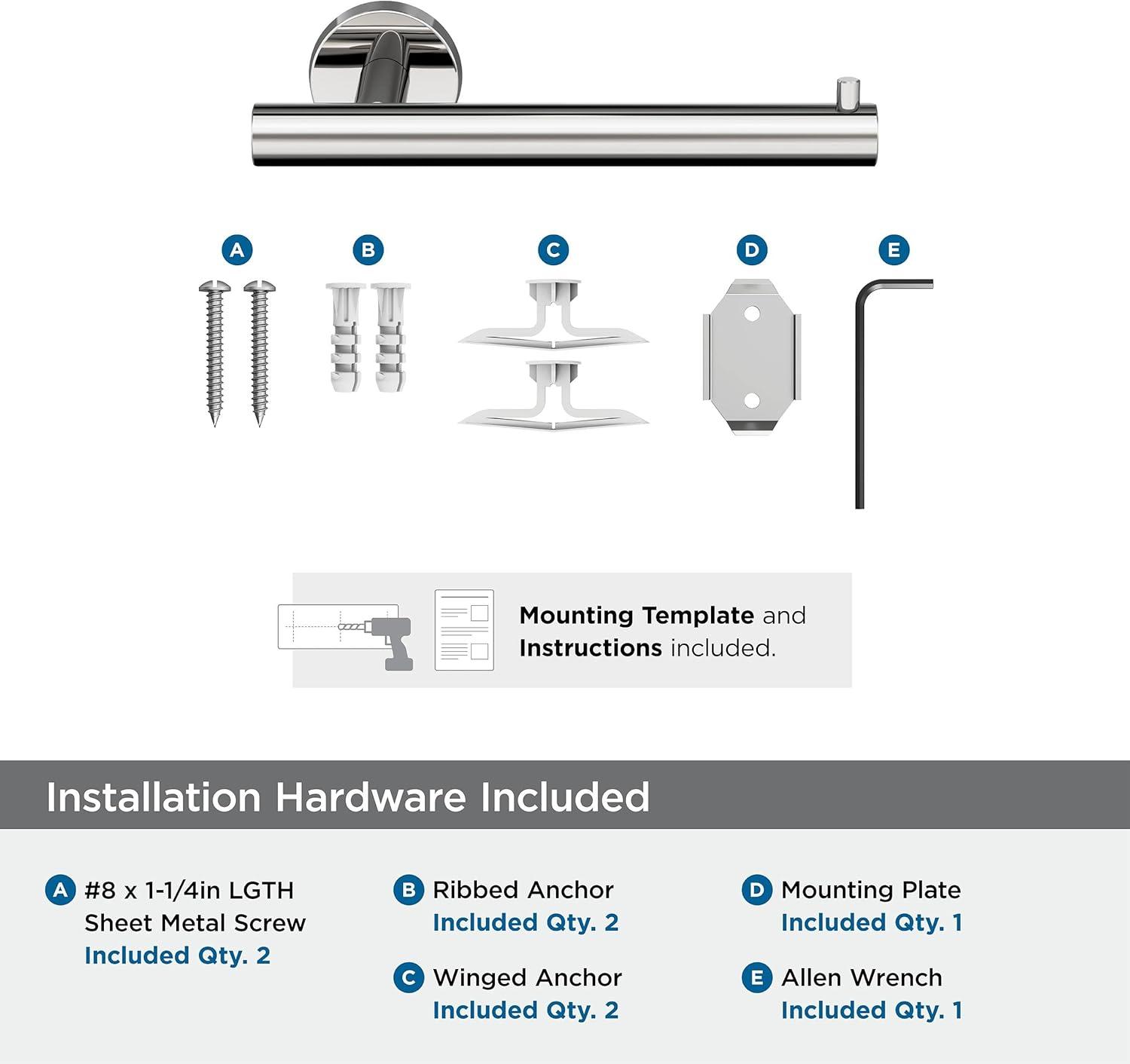 Amerock Arrondi Polished Stainless Steel Single Post Toilet Paper Holder