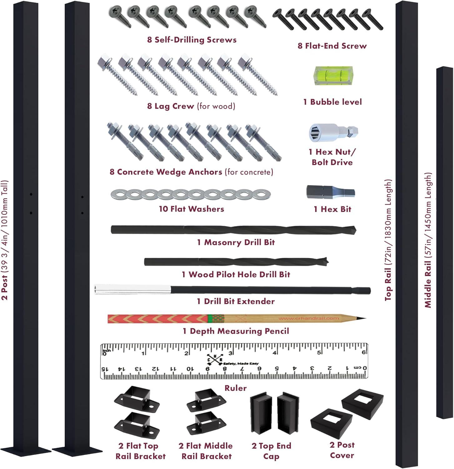 CR Home Black Metal Porch And Stair Railings