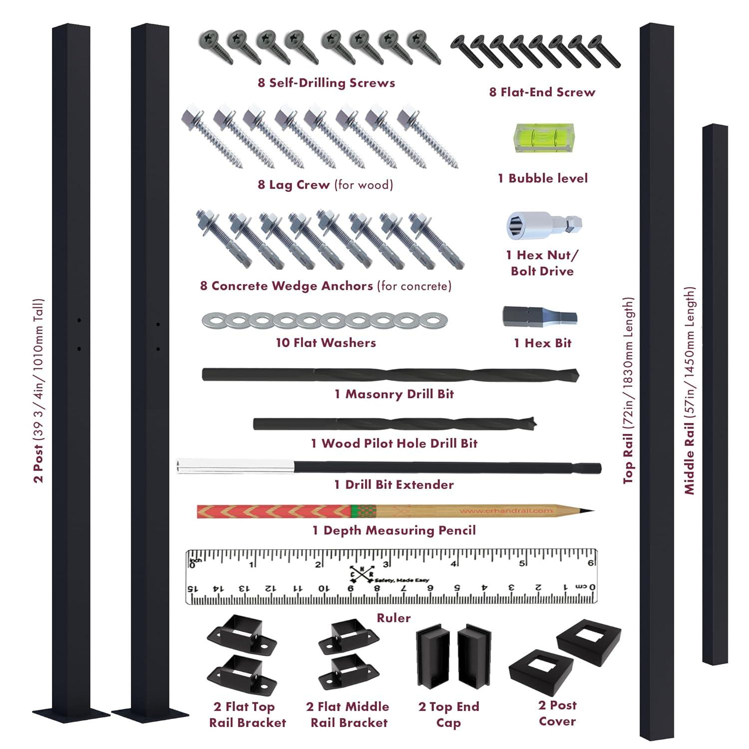 CR Home Black Metal Porch And Stair Railings