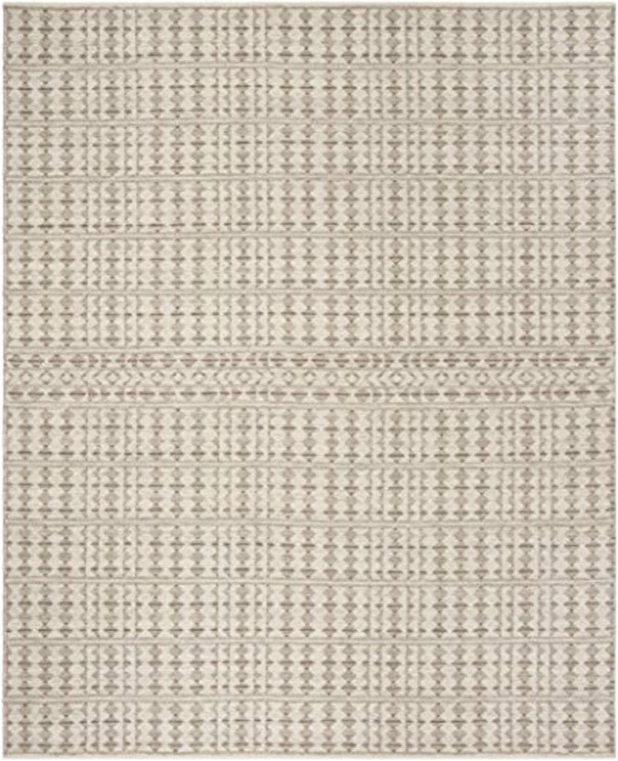 SAFAVIEH Kilim Maiara Geometric Wool Area Rug, Ivory/Light Grey, 8' x 10'