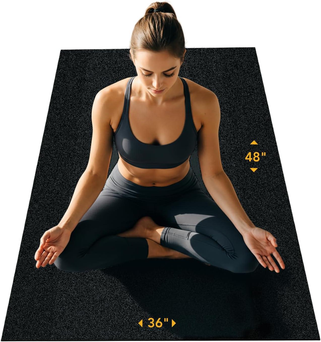 3 ft. x 4 ft. x 0.196 in. Black Rubber Fitness Utility Mat (12 sq. ft.)