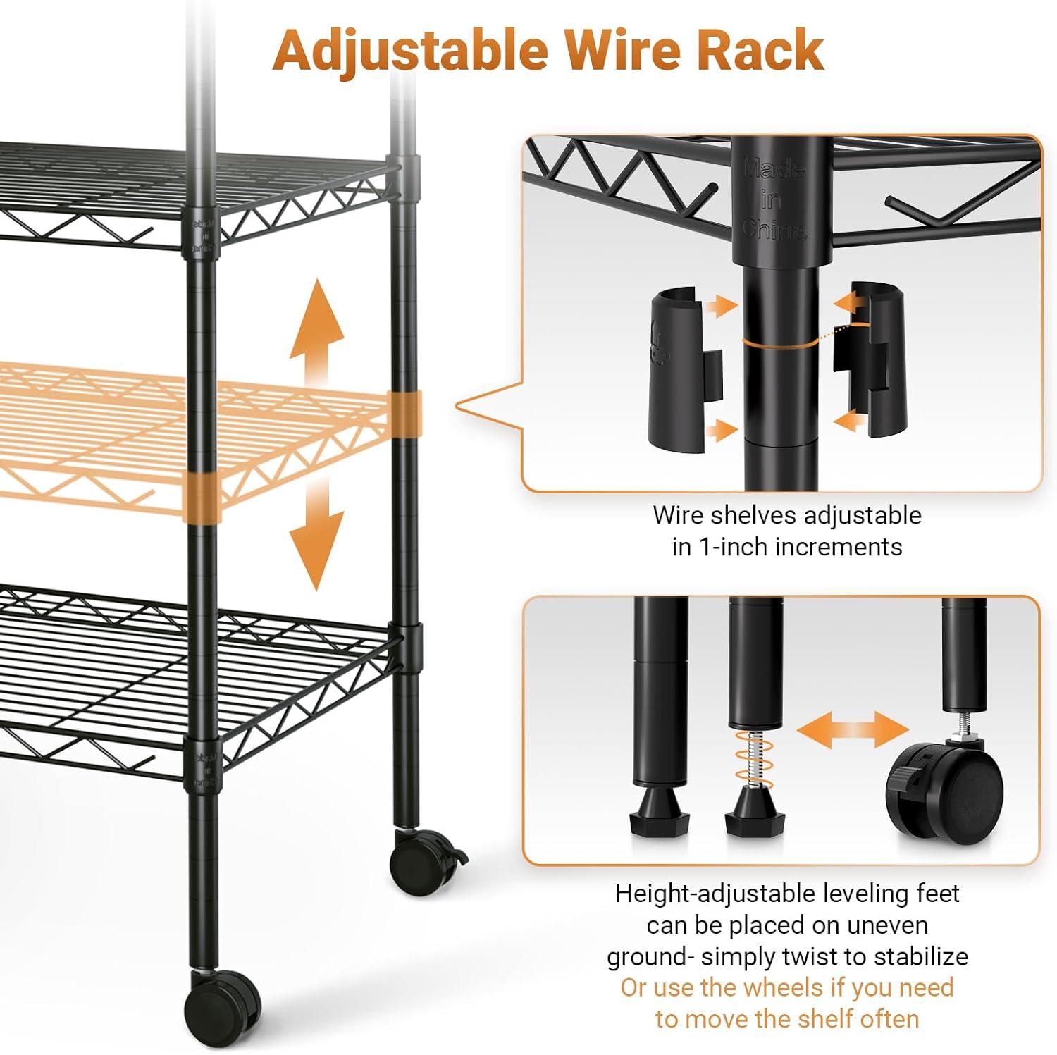 Simple Deluxe 5-Tier Heavy Duty Storage Shelving Unit,Black,36Lx14Wx60H inch, 1 Pack