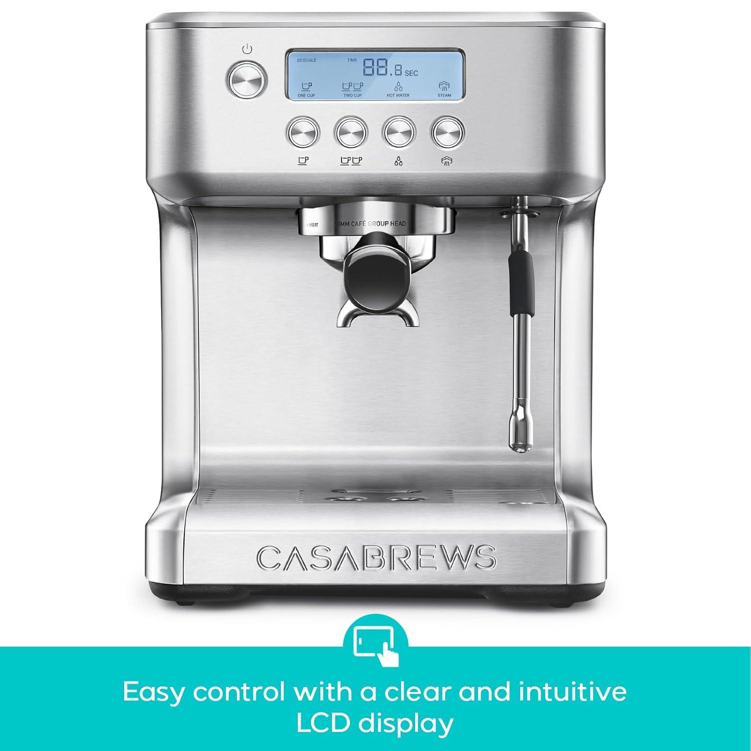 CASABREWS Ultra 20 Bar Espresso Machine W/ Lcd Display,powerful Milk Frother