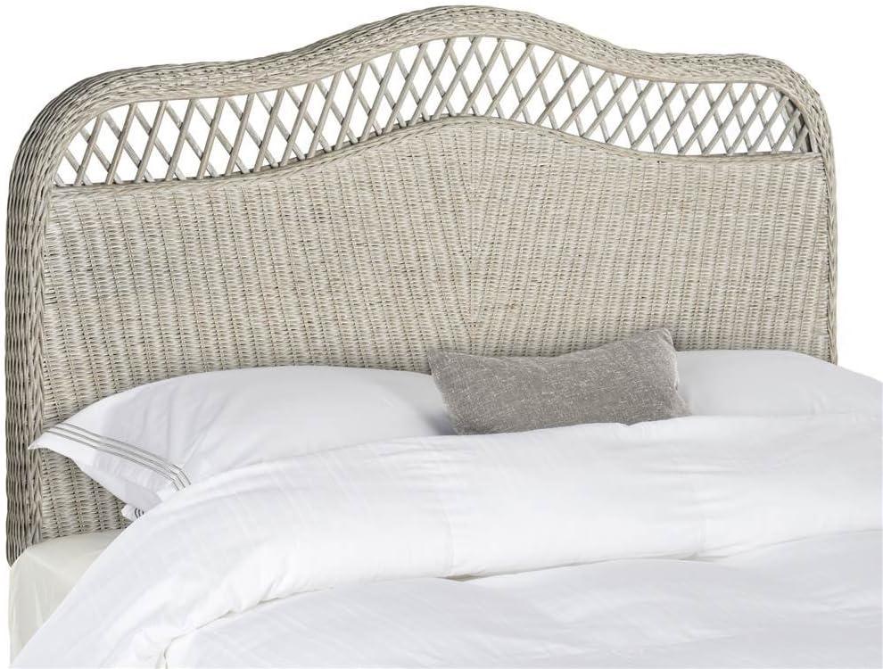 SAFAVIEH Sephina Rustic Coastal Rattan Headboard, Queen, Antique Grey