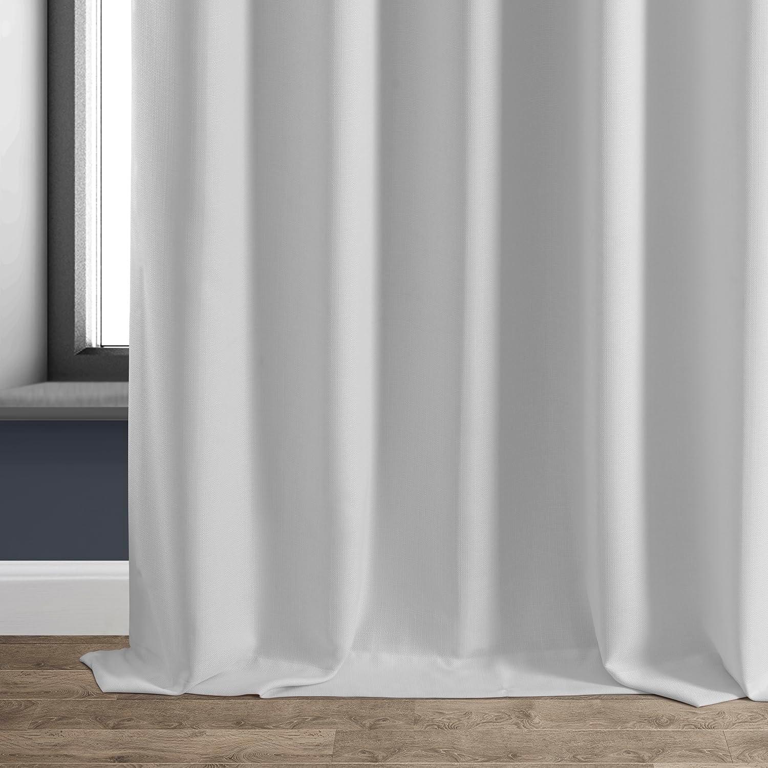 Signature Mission White Faux Linen Blackout Curtain (1 Panel), Mission White, 50W X 108L