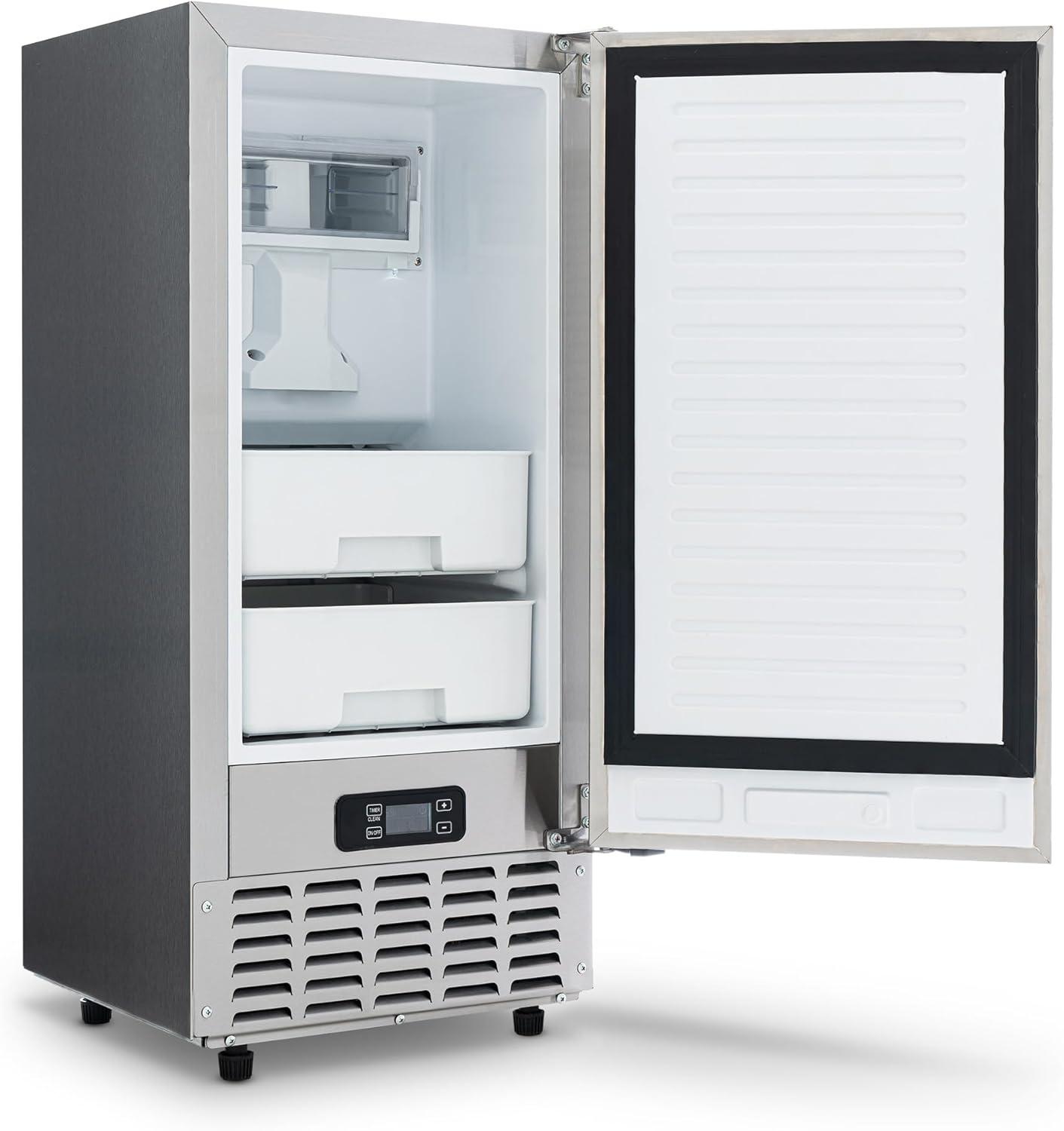 Newair 15" Undercounter 66 lbs Nugget Ice Maker, Built-in or Freestanding in Stainless Steel