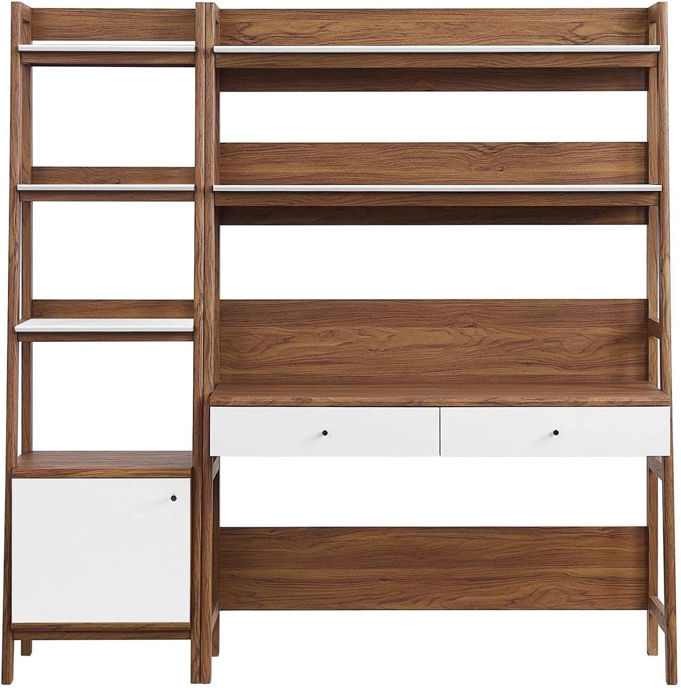 Modway Modway Bixby 2-Piece Wood Office Desk and Bookshelf