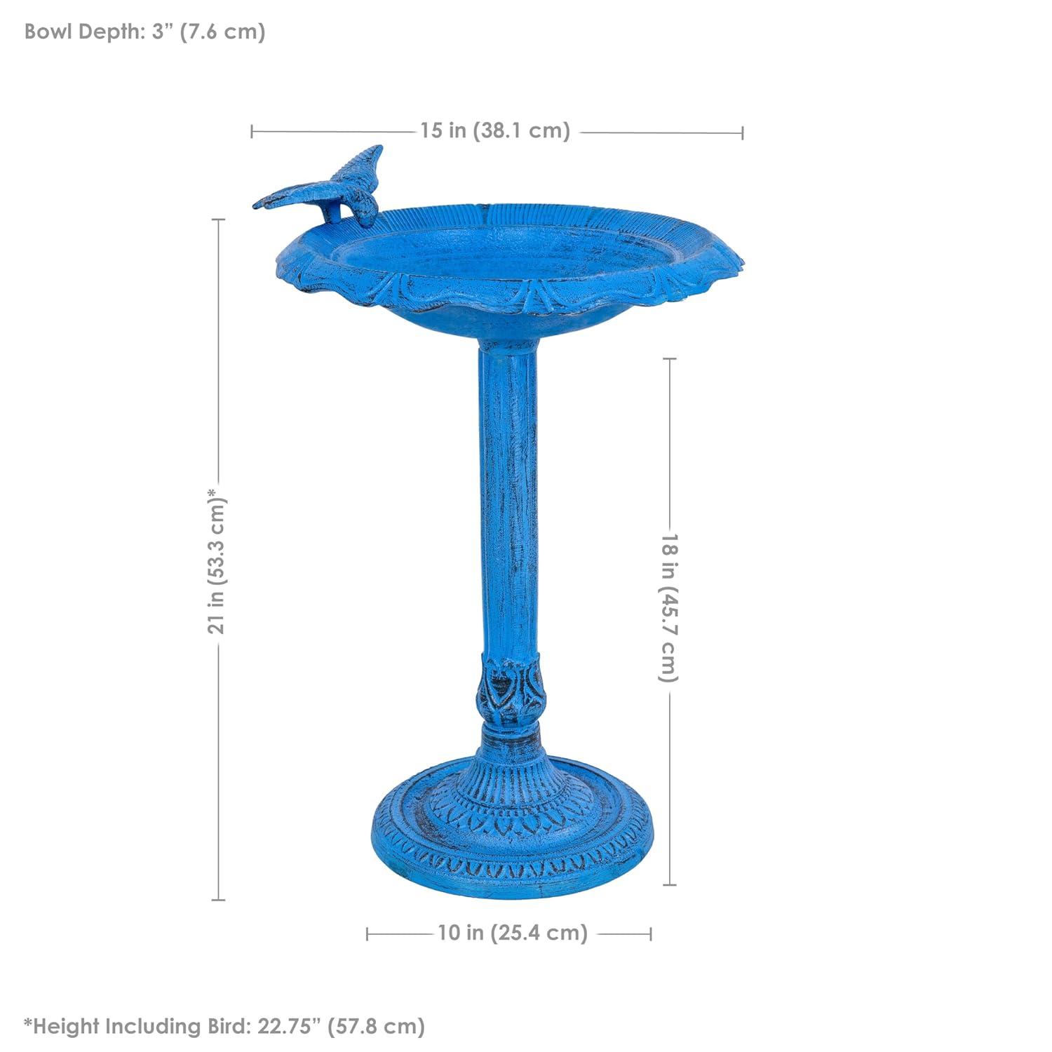 SunnyDaze Decor Garden Visitor Freestanding Cast Aluminum Outdoor Bird Bath & Reviews | Wayfair