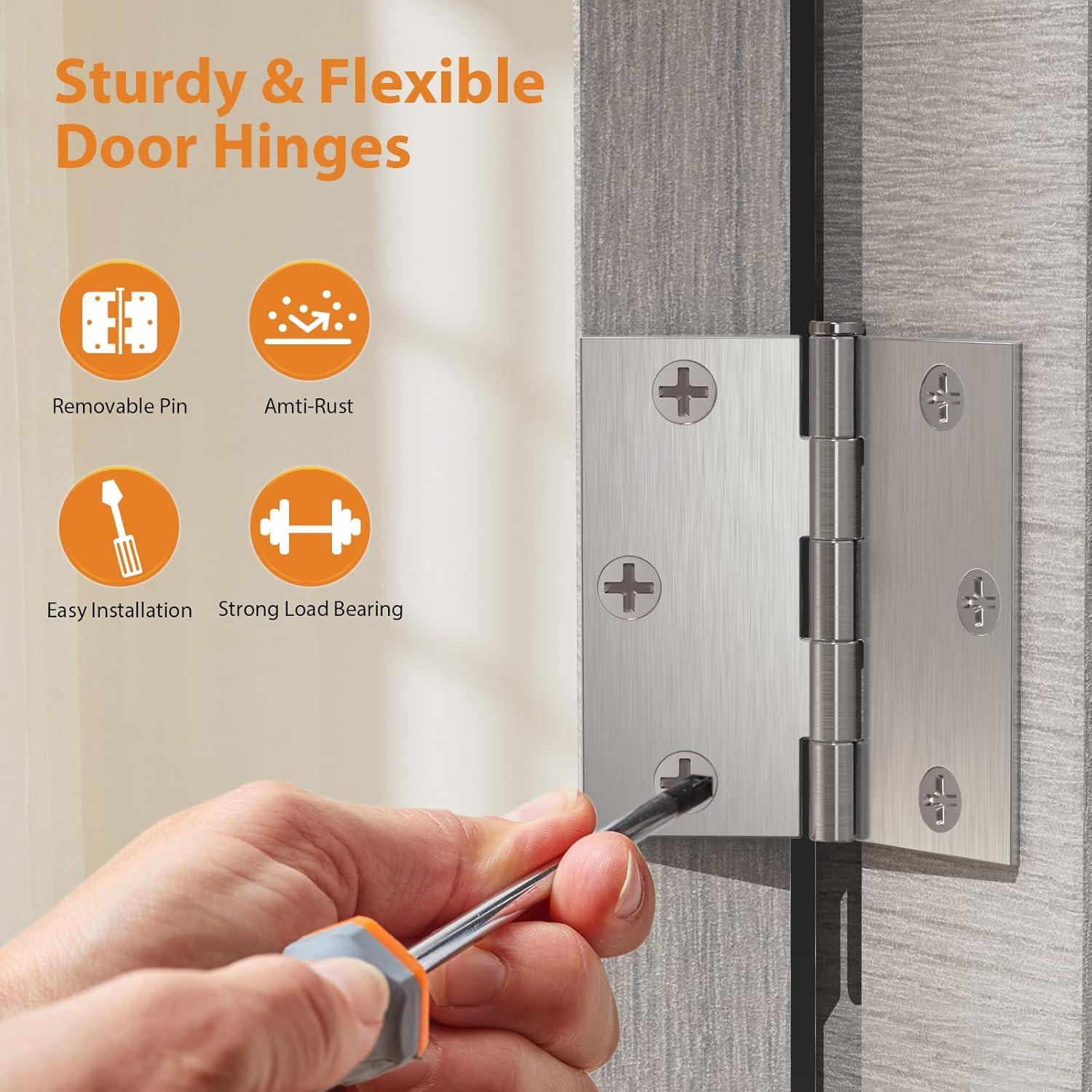 Design House 3.5" H x 3.5" W Butt Bearing Door Hinges (Set of 3)