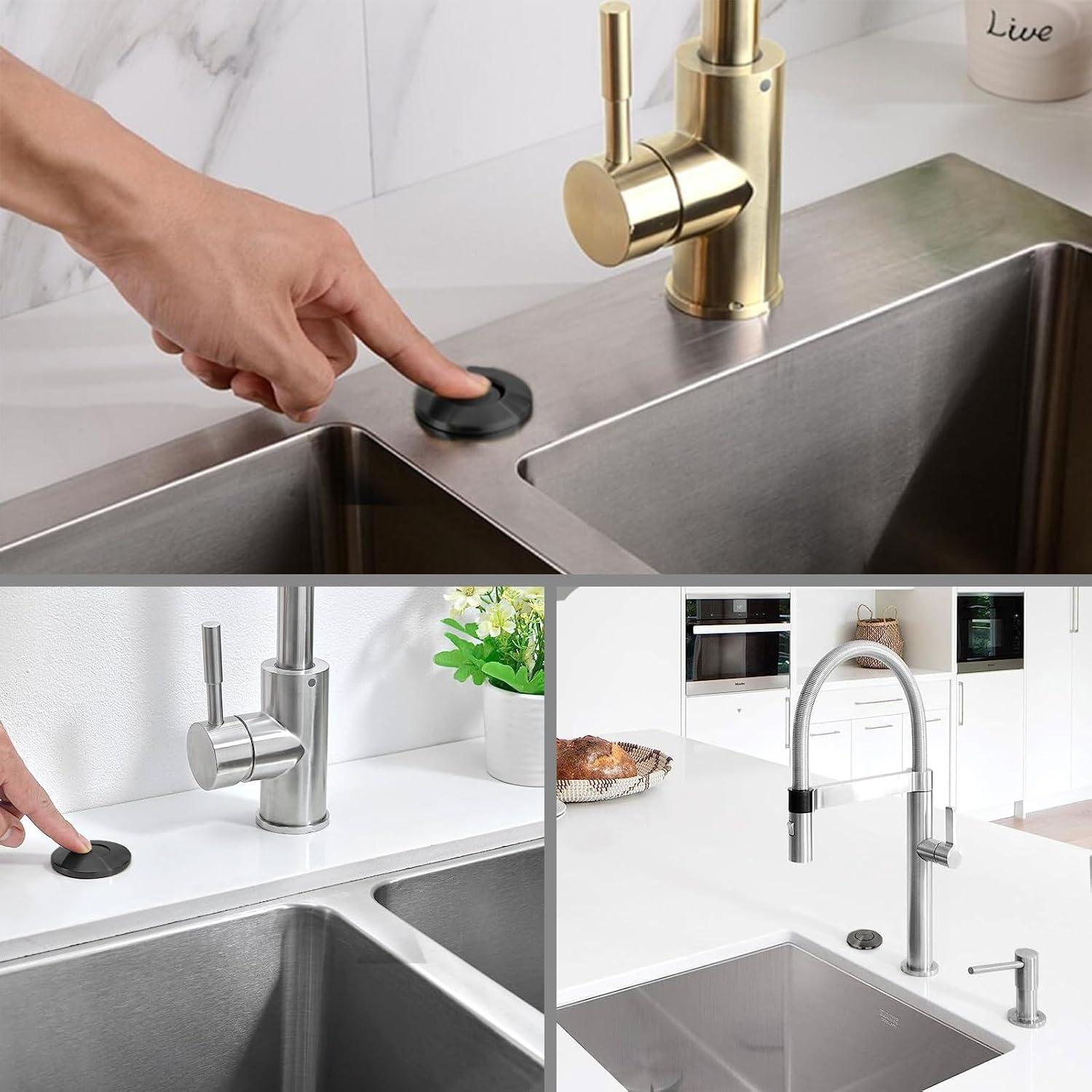 KRAUS Garbage Disposal Air Switch Kit with Push Button, AC Adapter, Power Cord, and Air Tube Included
