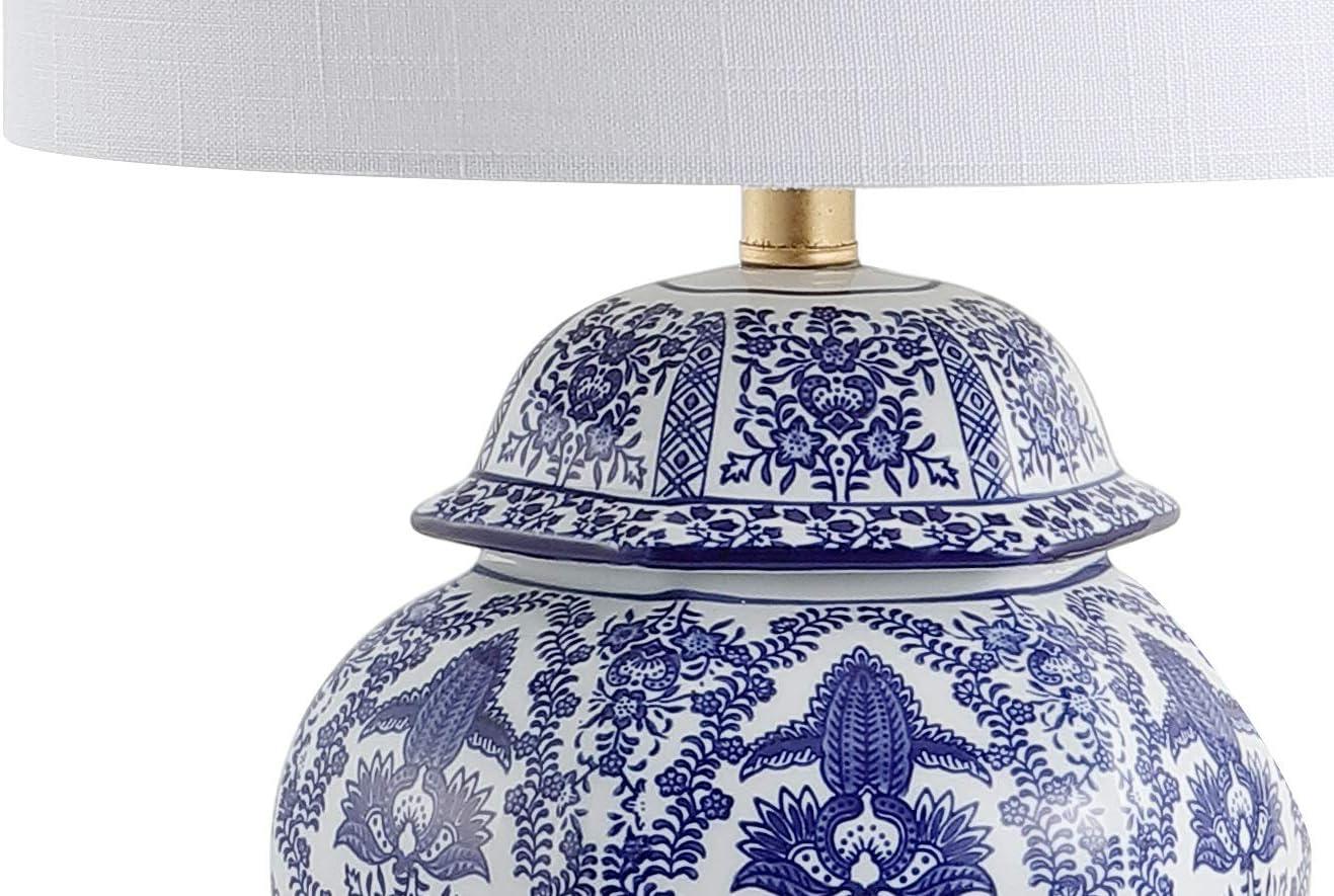 Gretchen 25" Blue and White Ceramic Ginger Jar Table Lamp