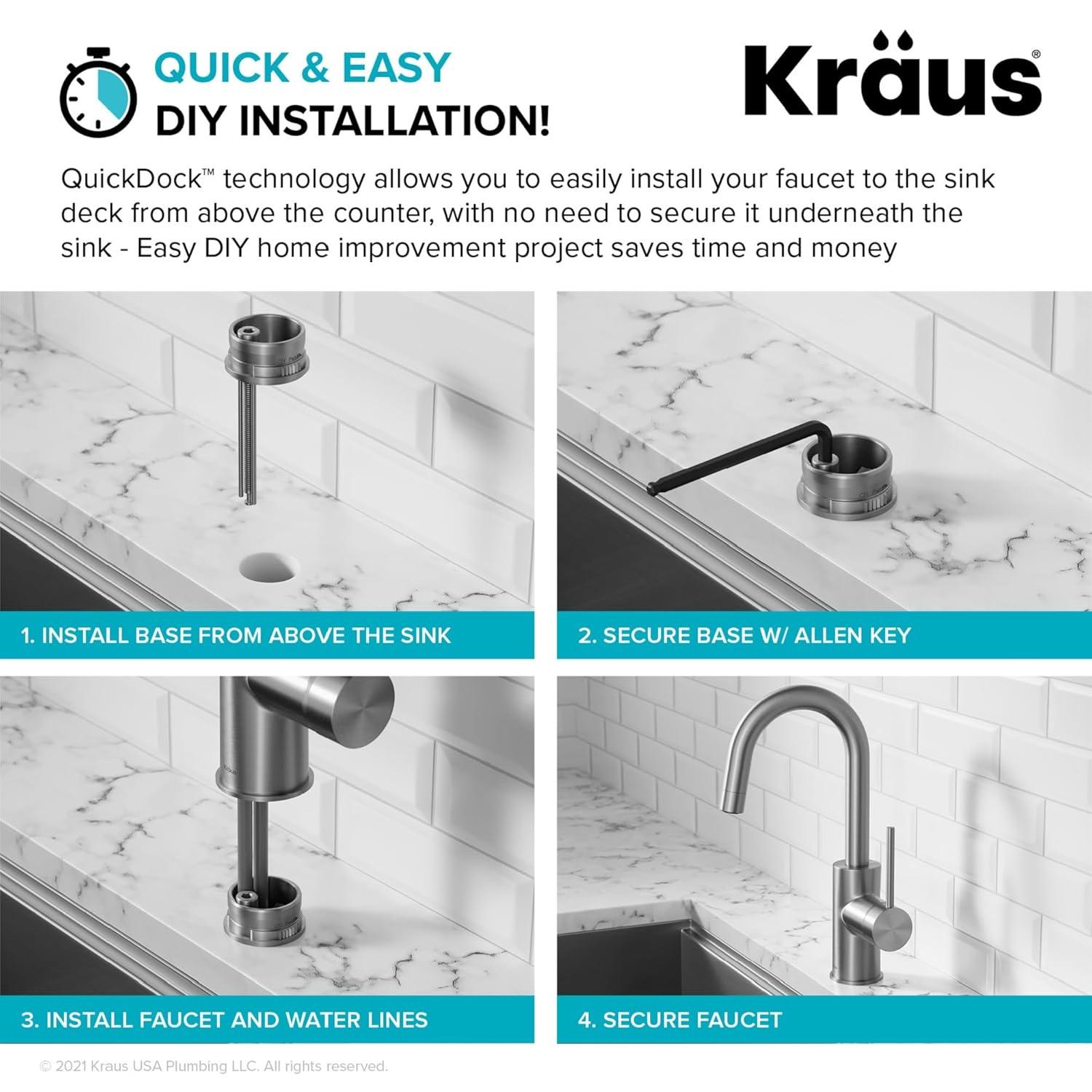 Kraus Oletto™ Single Handle Kitchen Bar Faucet KPF-2600SFACB