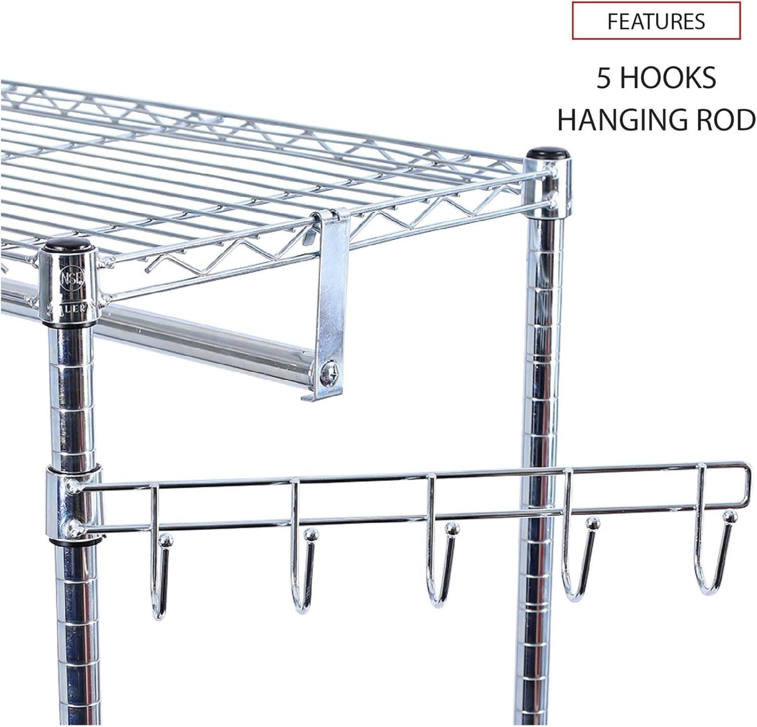 Alera® Wire Shelving Series Metal Rolling Clothing Rack