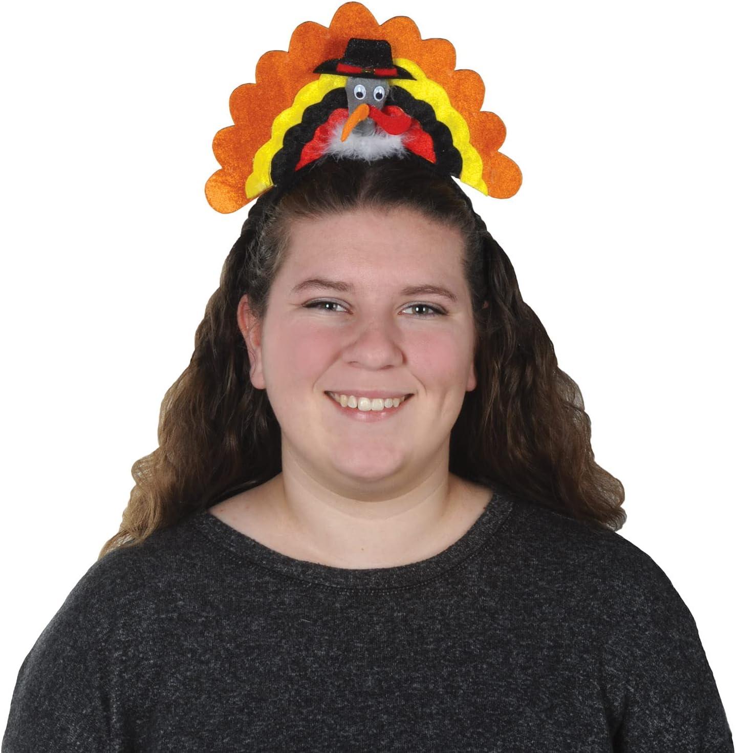 The Holiday Aisle® PMU Thanksgiving Party Costume Accessories Turkey Headband W/marabou (1/pkg) Pkg/1