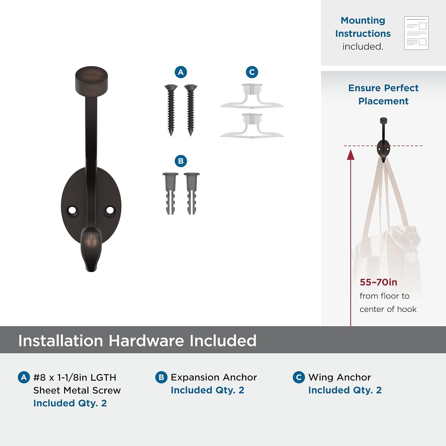 Franklin Brass Decorative Wall Mounted Pilltop Hook B45006J-VBR-C7