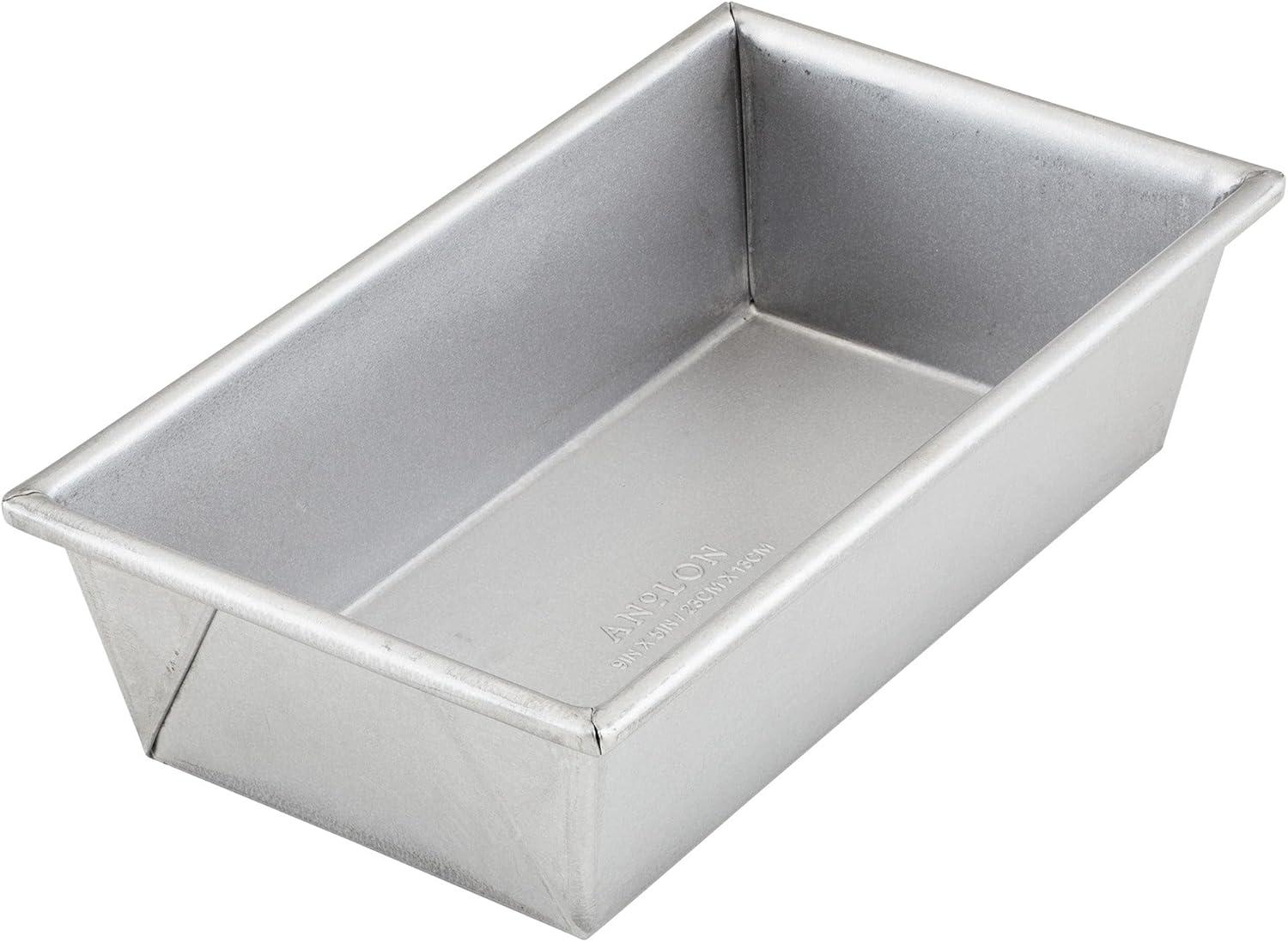 Silver Aluminized Steel Rectangle Loaf Pan, 9.5 x 5.5 Inch