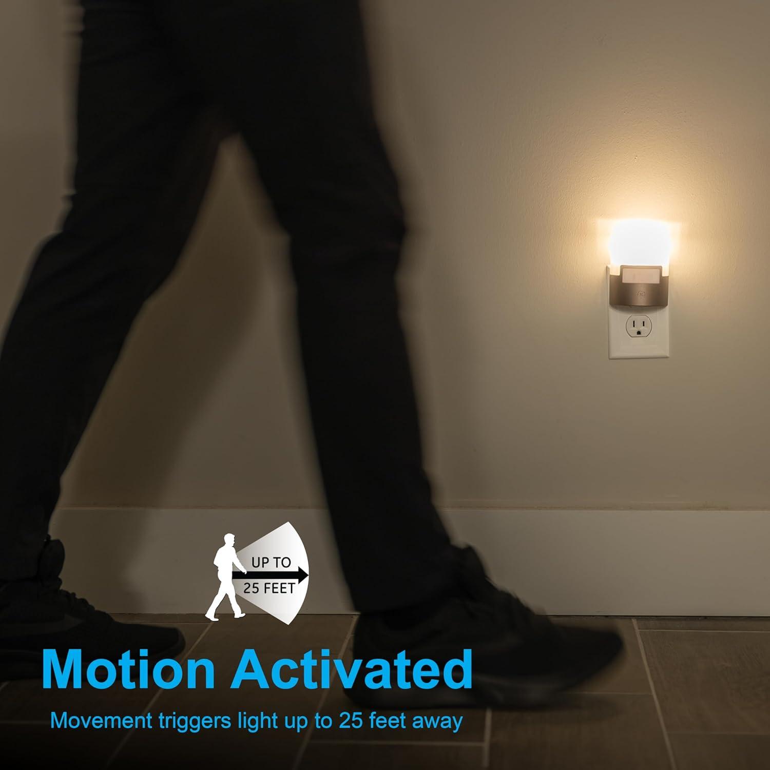 Bronze Motion-Activated LED Night Light with Soft White Glow