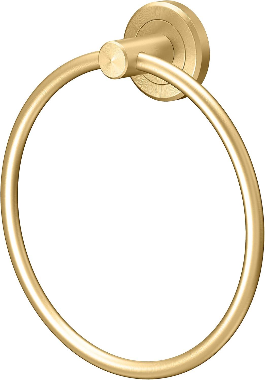 Brushed Brass Wall Mounted Towel Ring