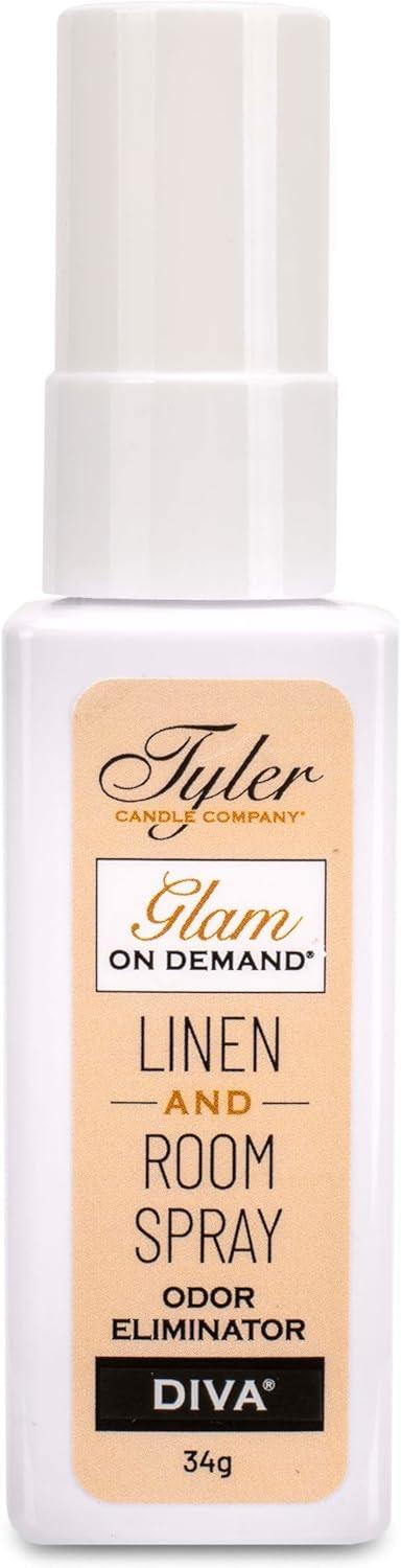 Tyler Candle Company Diva Fabric & Room Spray, Glam on Demand, 1.2 oz (34g), Air Freshener for Home & Travel